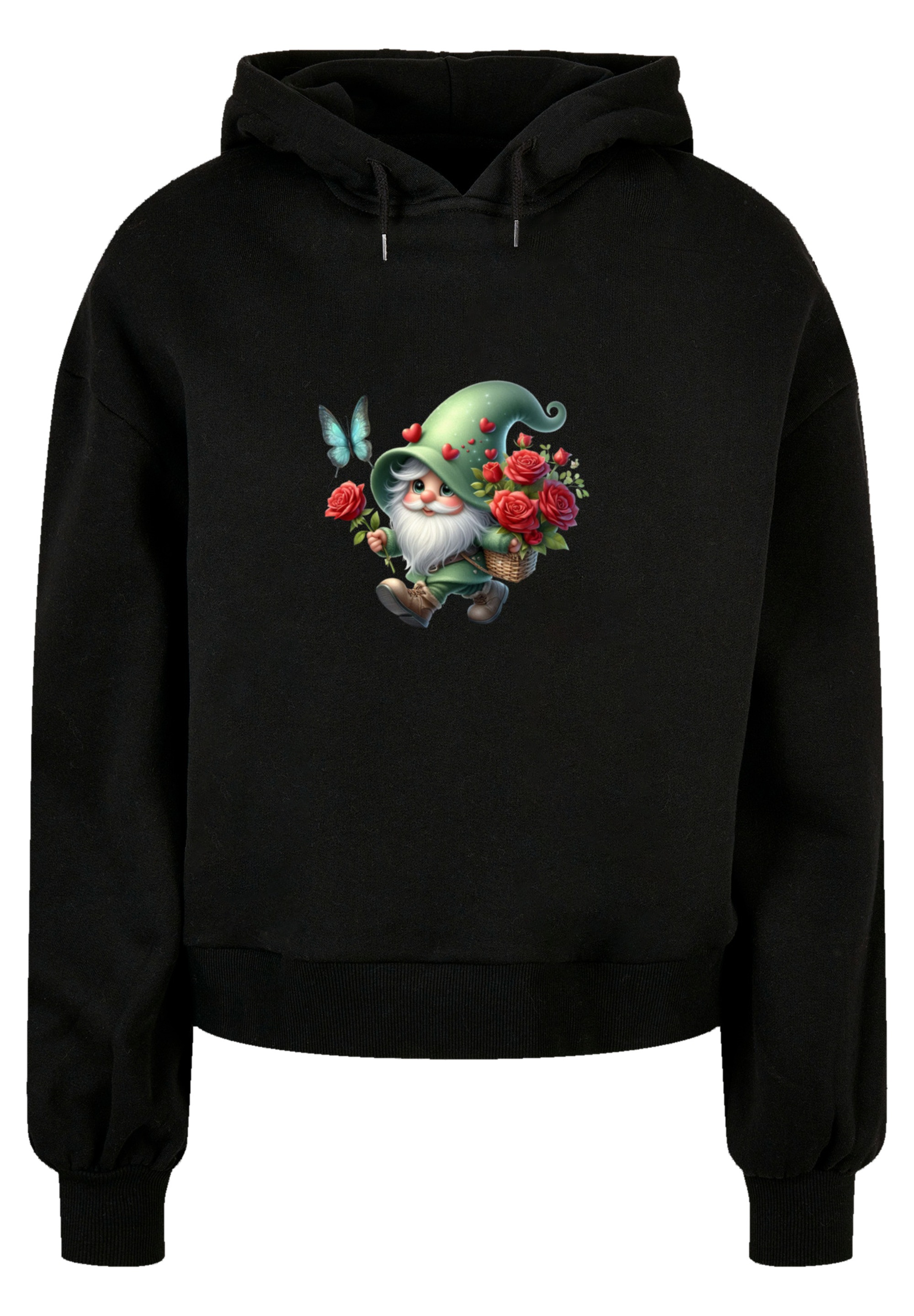 F4NT4STIC Sweatshirt »Gnom Frühling Blumen Schmetterling«, Premium Qualität