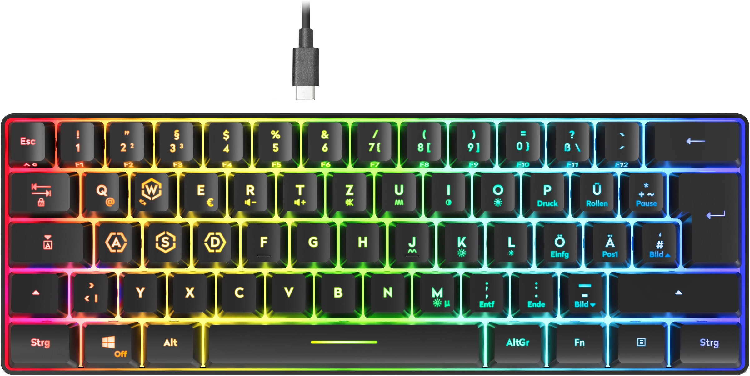 Speedlink Gaming-Tastatur »Letos RGB 60%«, (USB-Anschluss-Anpassbare Höhe)