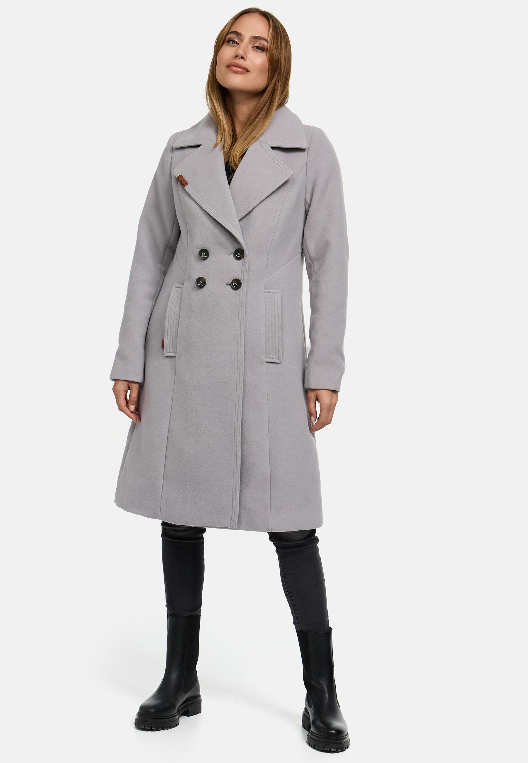 Navahoo Wintermantel »Wooly«, edler Damen Trenchcoat in Wollmantel-Optik