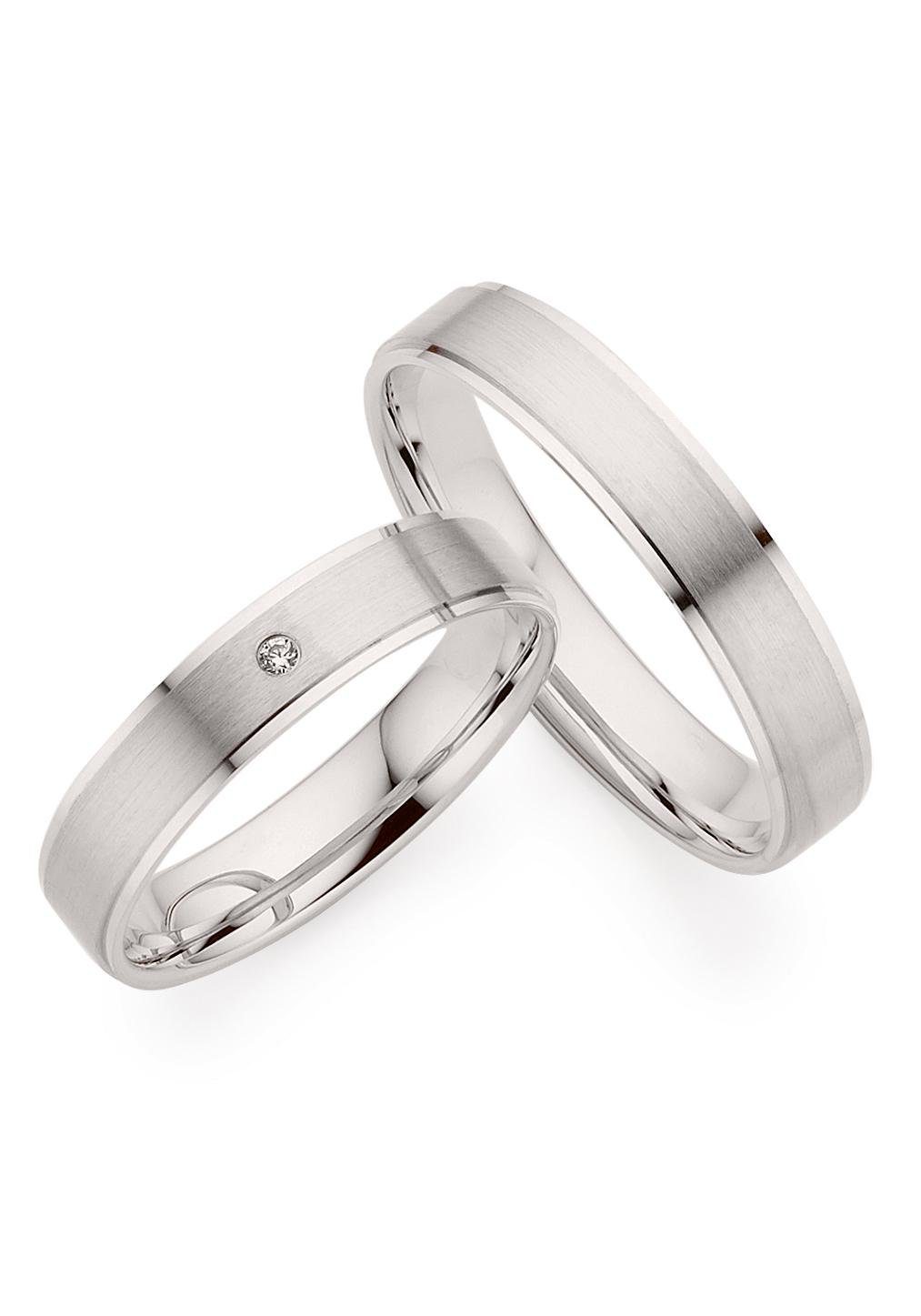 PHÖNIX Damen Trauring "Schmuck Geschenk Gold 333 Trauring Ehering LIEBE versch. Varianten", 53, ohne Brillant, Weißgold 333, 4mm, weiß, Weißgold 333,