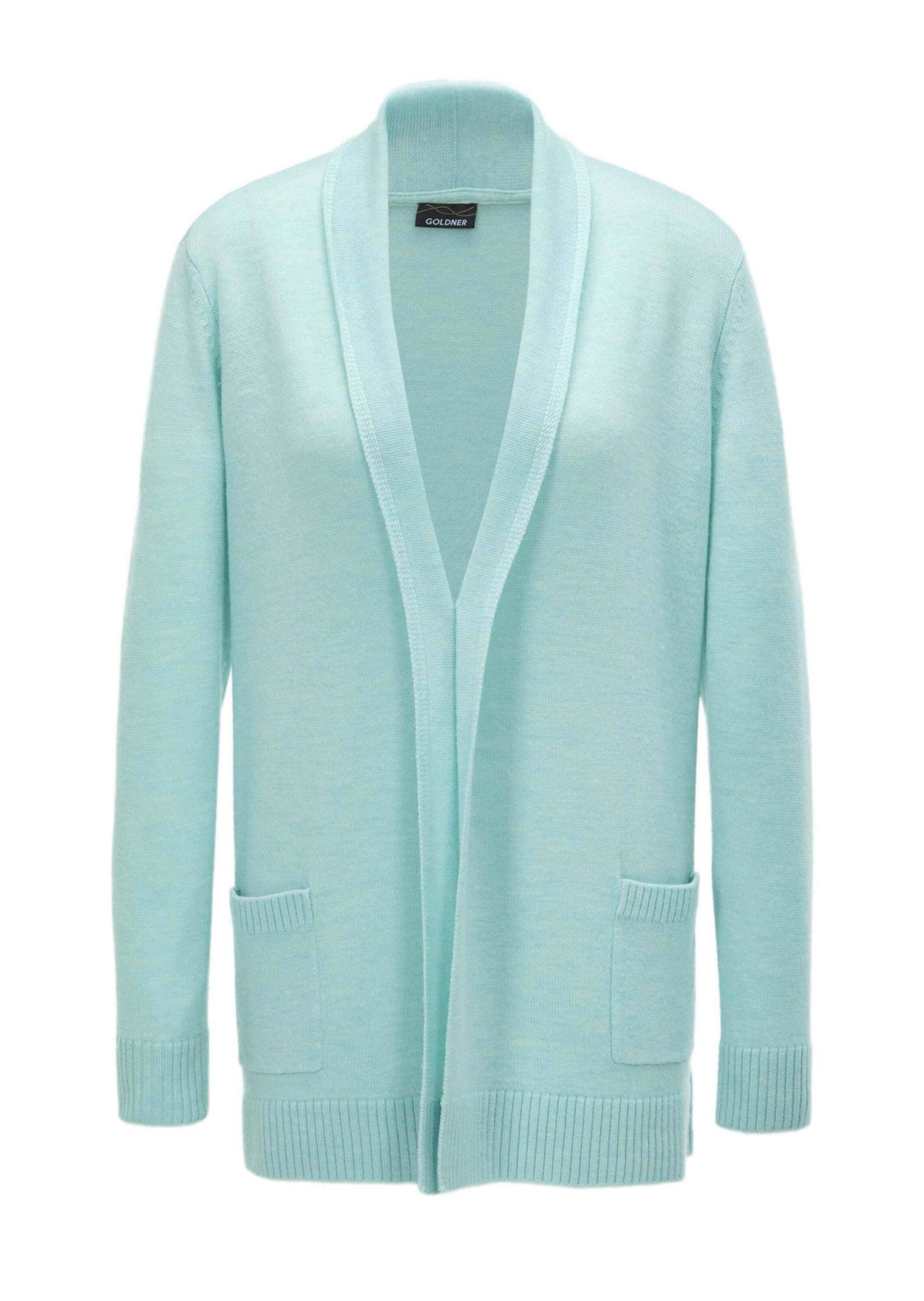 GOLDNER Strickjacke "Langarm Cardigan aus Merino" Schalkragen