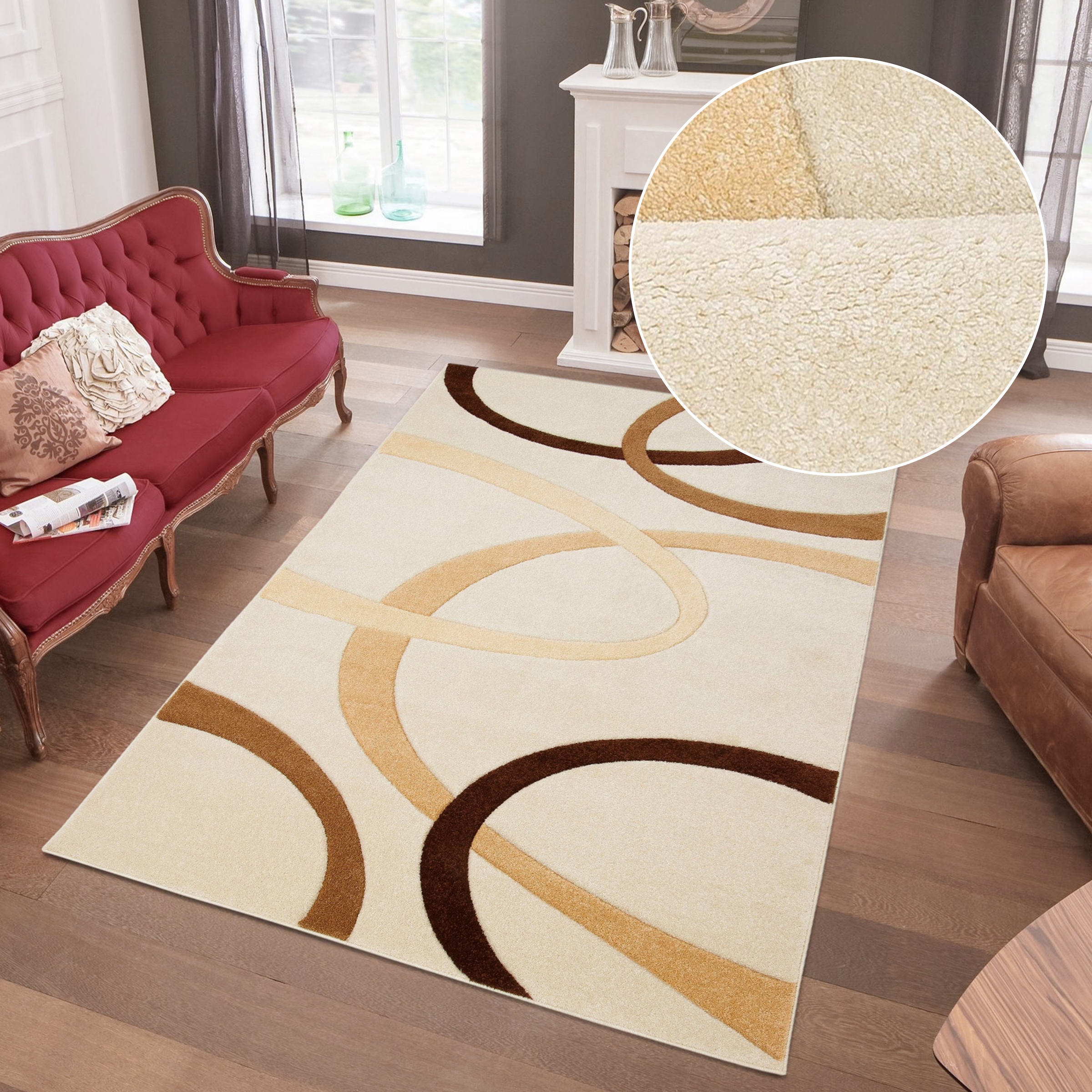 my home Teppich »Bill« rechteckig 10 mm Höhe mit handgearbeitetem Konturenschnitt, Kurzflor, elegant, 3D-Design