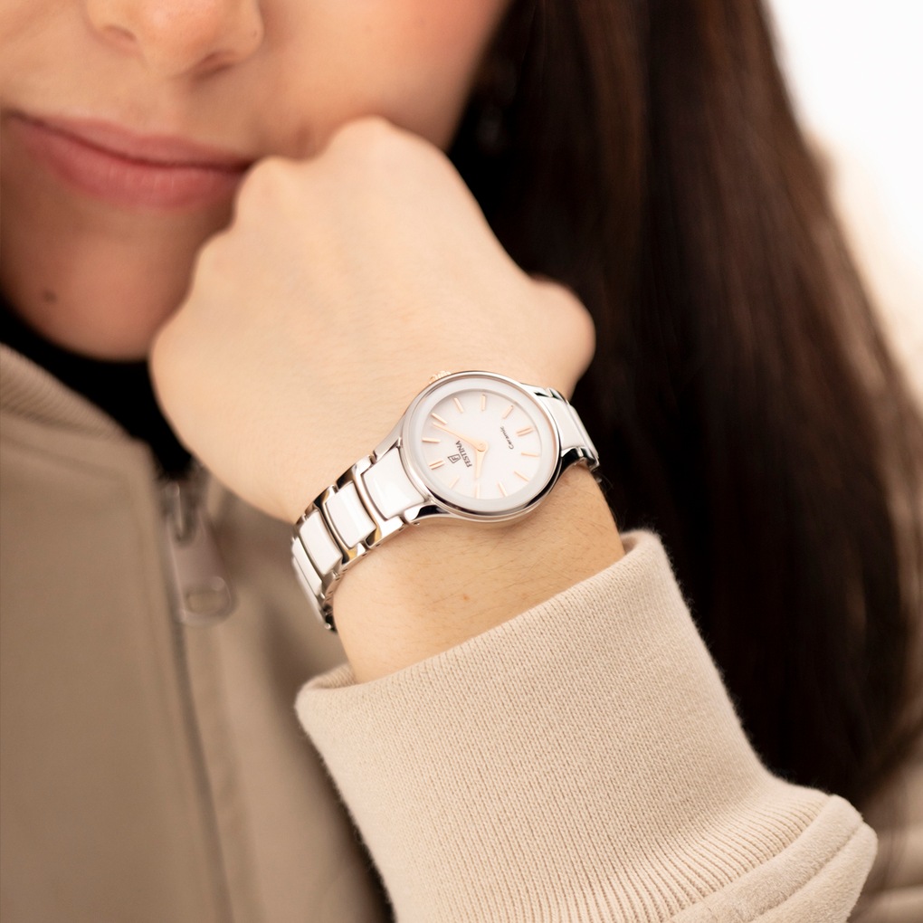 Festina Keramikuhr »Ceramic« Quarzuhr, Armbanduhr, Damenuhr, analog