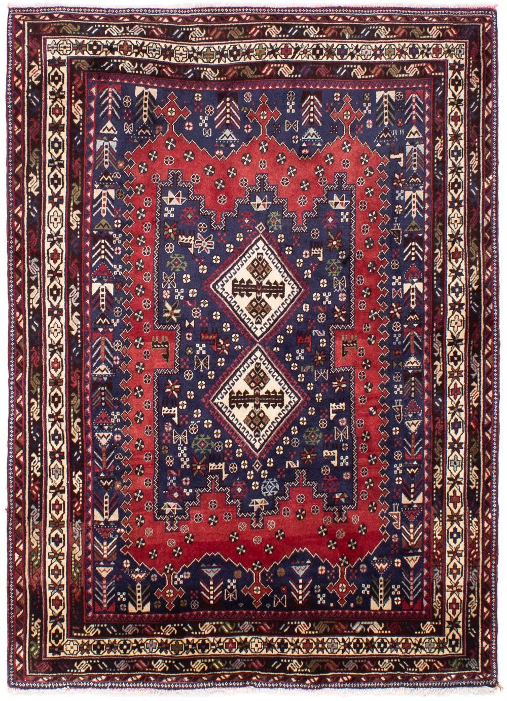 morgenland Orientteppich »Perser - Nomadic - 201 x 148 cm - dunkelblau«, rechteckig, Wohnzimmer, Handgeknüpft, Einzelstück mit Zertifikat