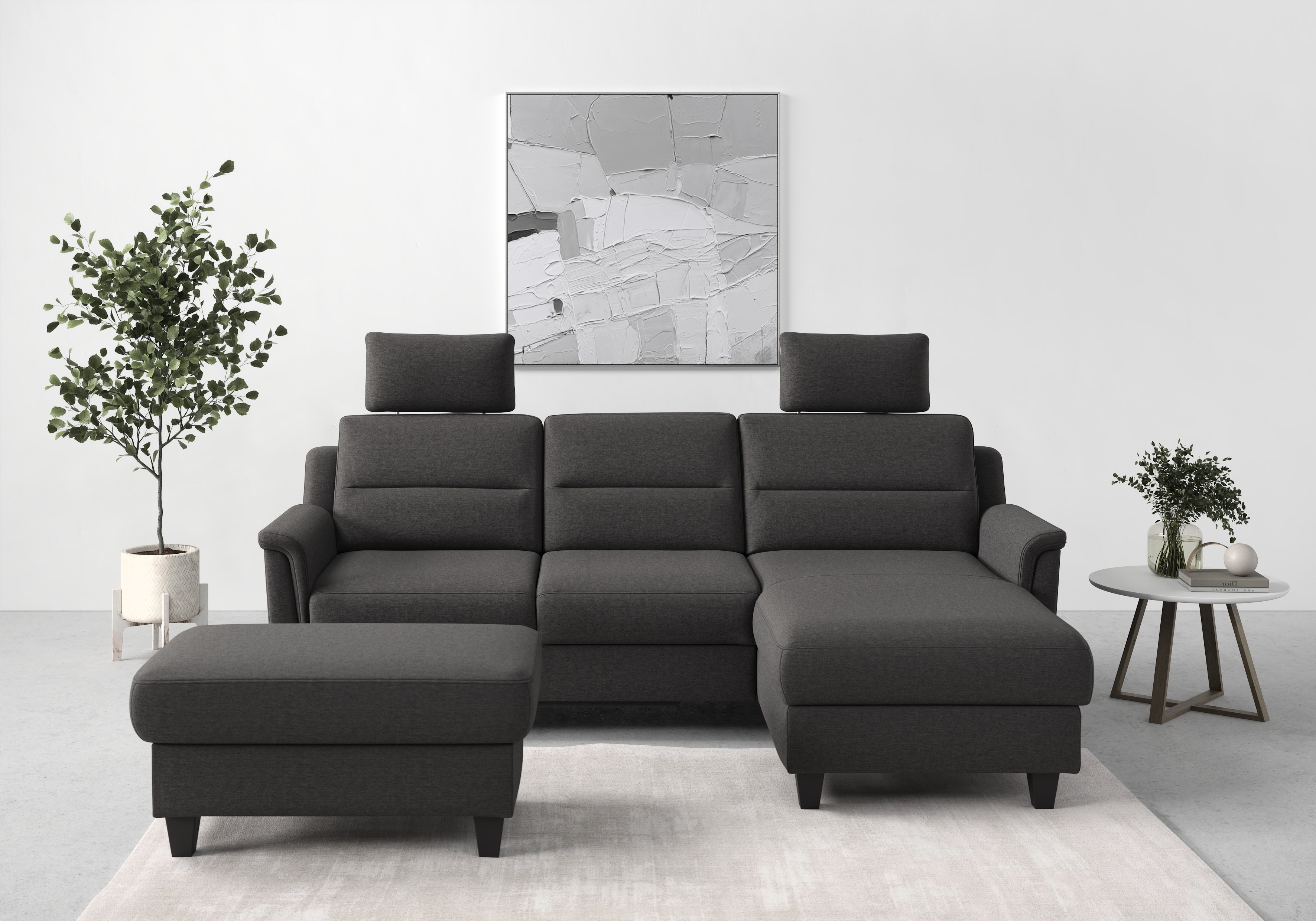 sit&more Ecksofa "Farö L-Form" inklusive Federkern, wahlweise mit Schlaffunktion und Bettkasten