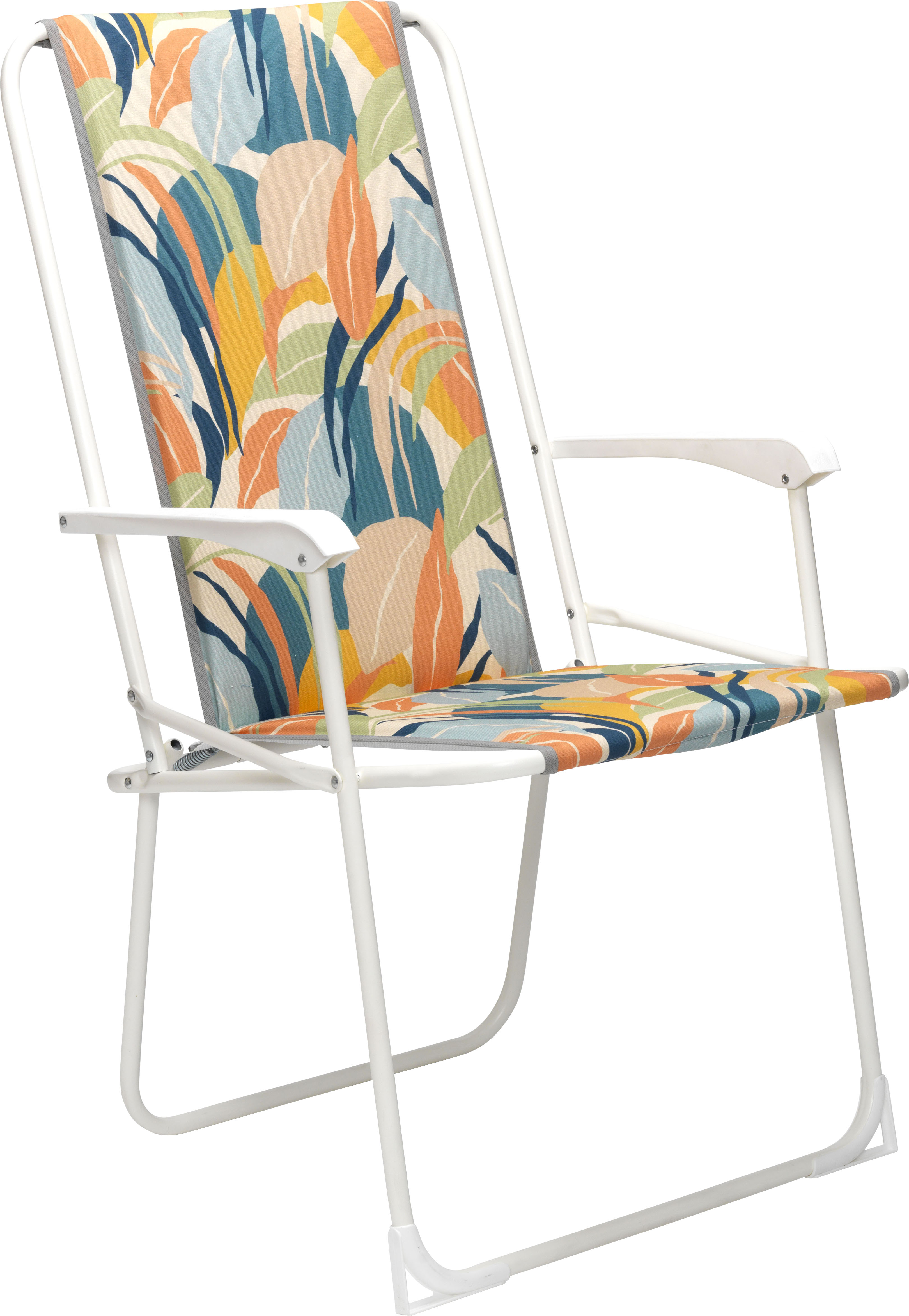 Campingstuhl BEST, B:56cm H:93cm T:53cm, bunt, Stahl, Stühle, "Chiemsee", Klappstuhl mit hoher Rückenlehne