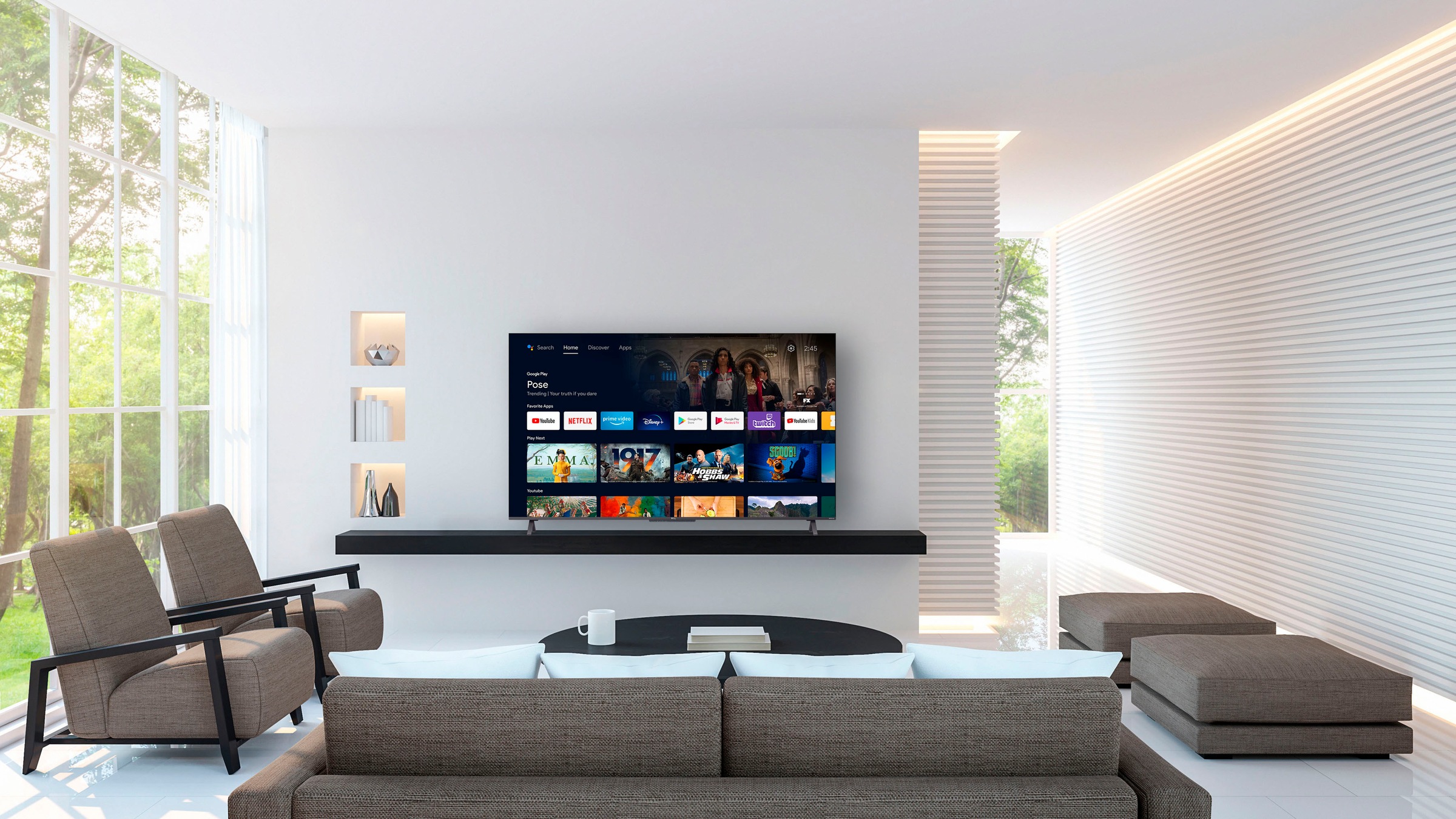 TCL QLED-Fernseher »50C722X1«, 4K Ultra HD, Smart-TV-Android TV, Android 11, Onkyo-Soundsystem