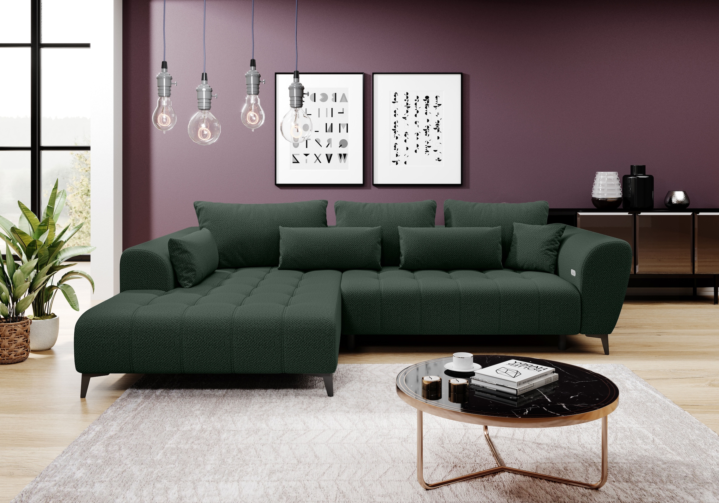 WERK2 Ecksofa "Memo Garay" Luxus in Übergröße: XXL-Liegefläche, Komfort-Ott günstig online kaufen