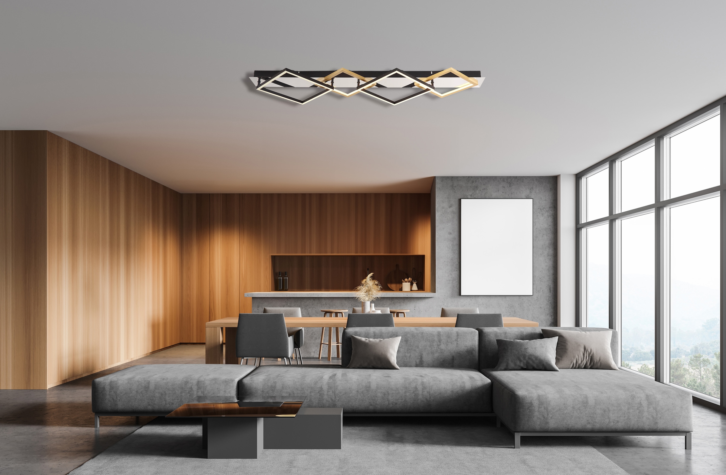GLOBO LIGHTING Deckenleuchte »LESINA« LED-Modul 1 Stk. Warmweiß LED Deckenleuchte für Wohn- & Esszimmer modern