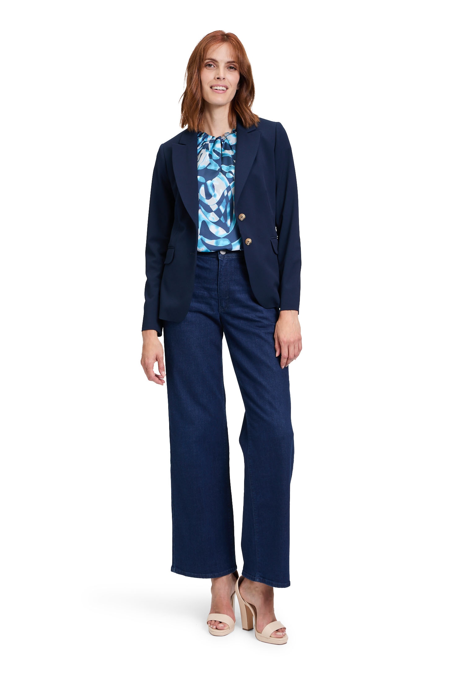 Betty&Co Longblazer »Betty & Co Klassischer Blazer mit Taschen«, Druckfutter