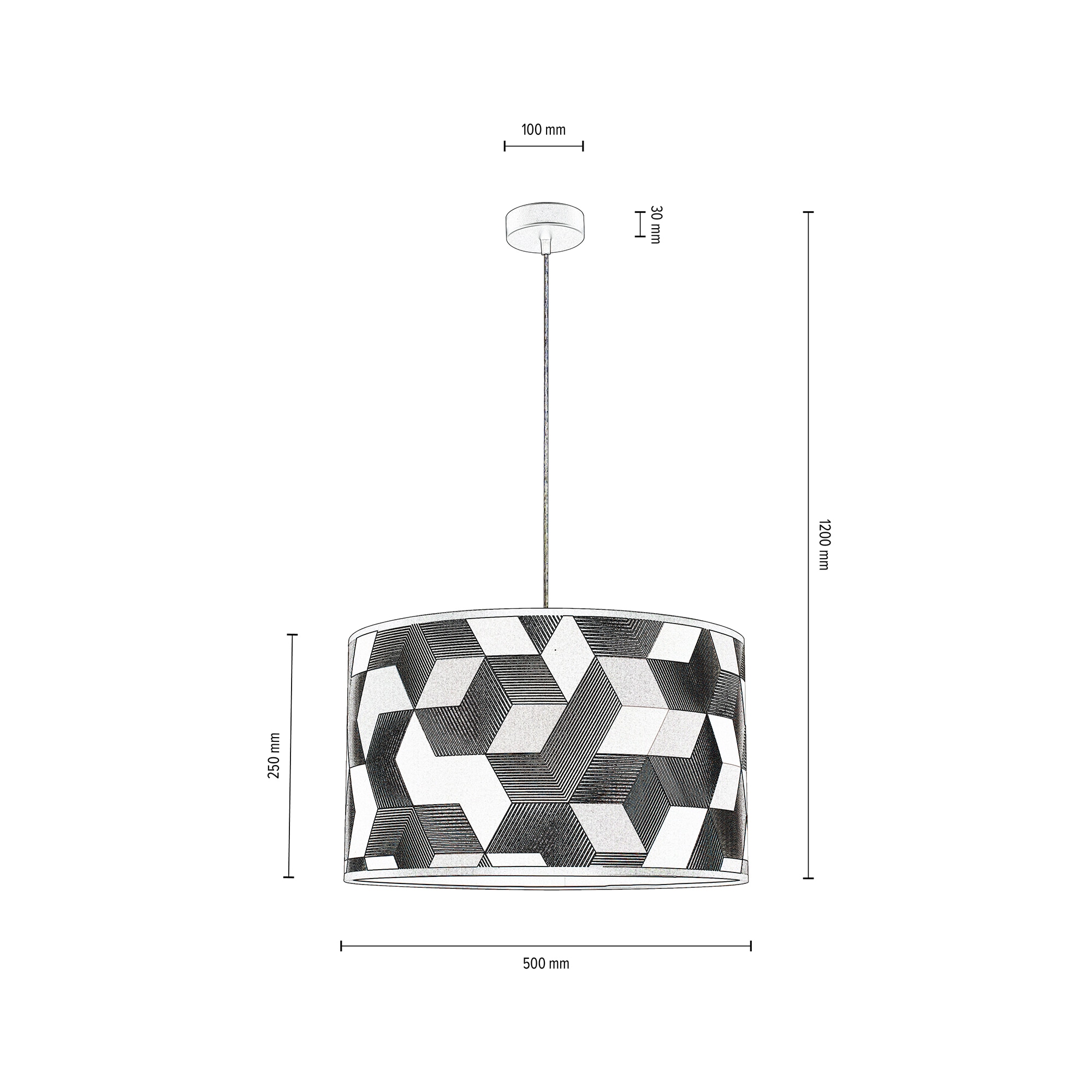 BRITOP LIGHTING Pendelleuchte »ESPACIO«, 1 flammig, Leuchtmittel E27 | ohne Leuchtmittel, Hängeleuchte, Lampenschirm aus laminierter Tapete, Kürzbar