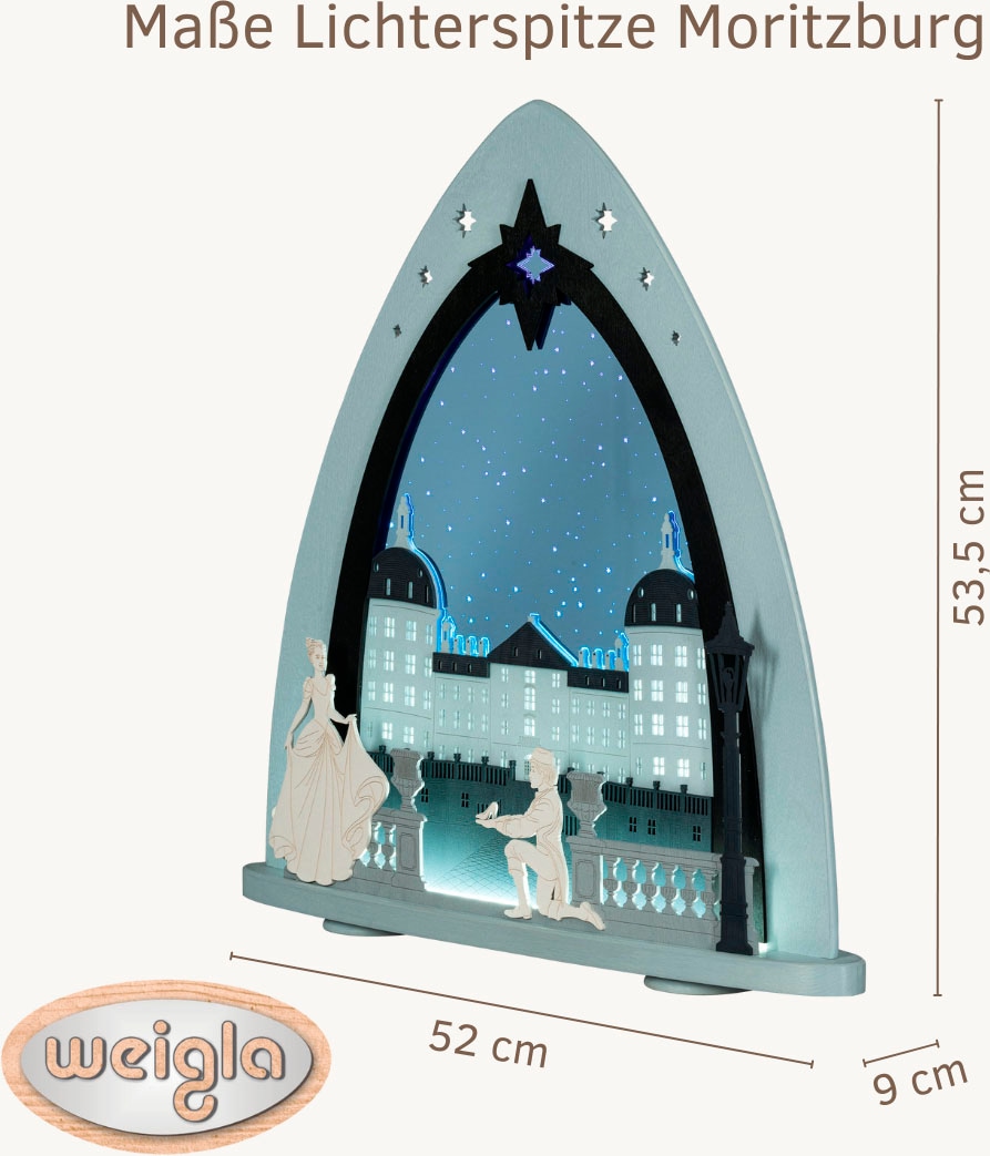 Weigla LED Lichterbogen »Moritzburg, moderne Lichterspitze aus Holz & Acrylglas«, Erzgebirge garantiert, Weihnachtsdeko Innen, Weihnachtsbeleuchtung