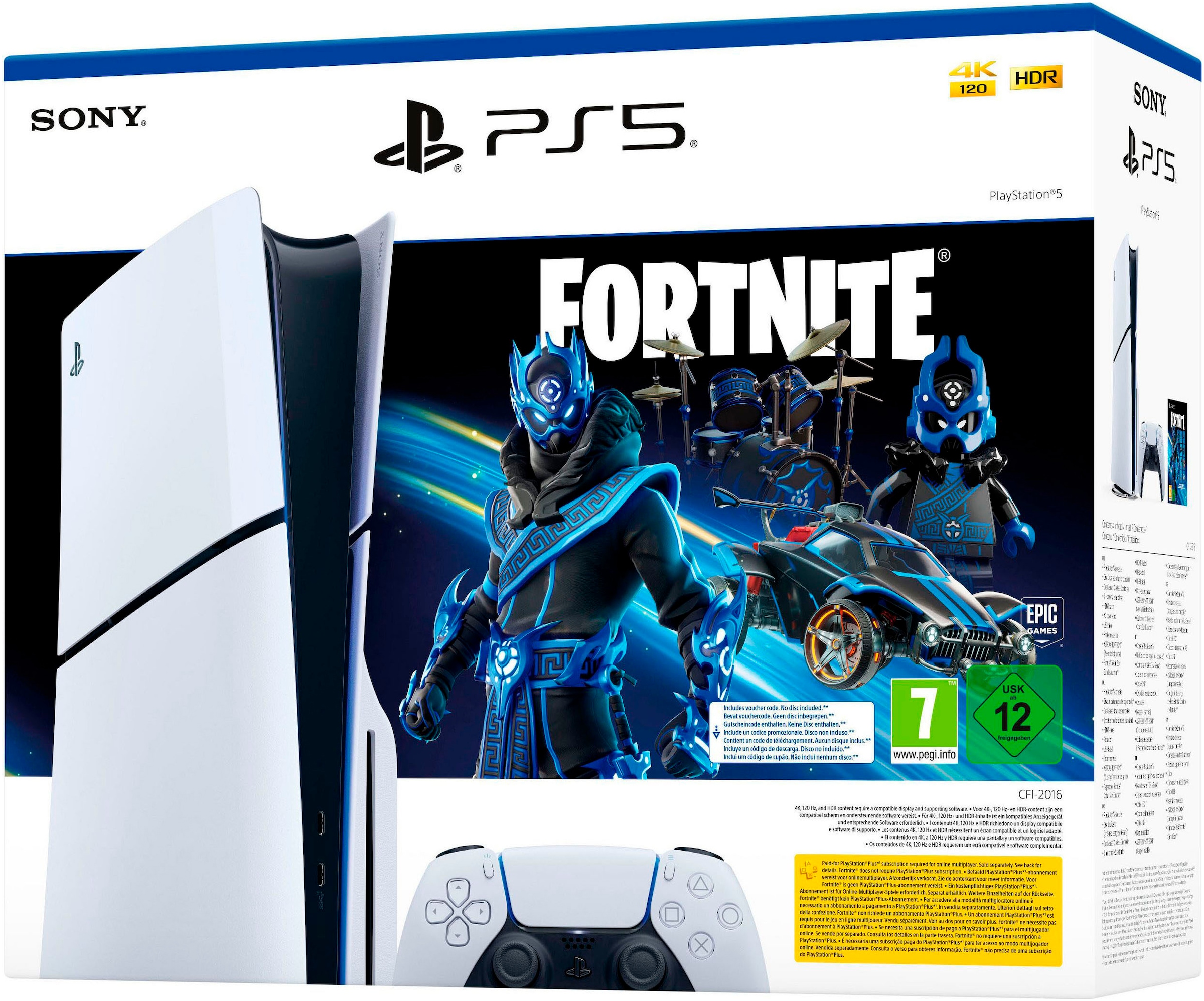PlayStation 5 Konsolen-Set »PS5 (Slim) Fortnite Cobalt Star + Gran Turismo 7«