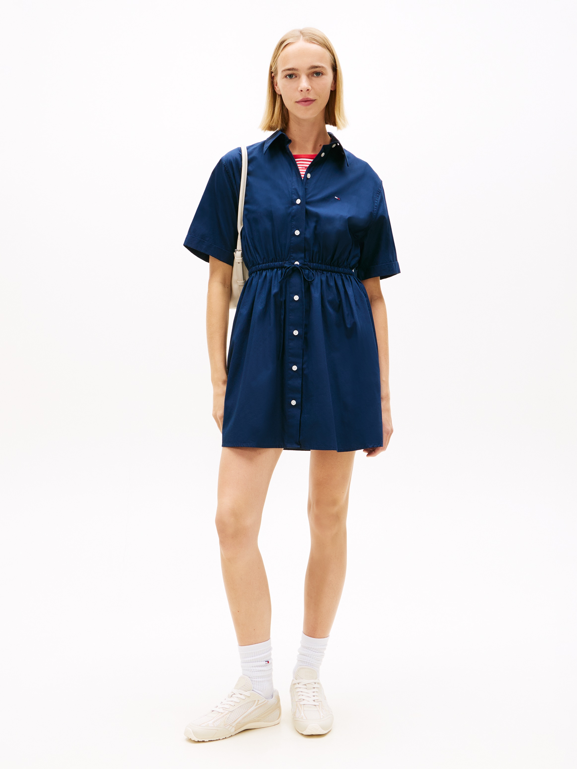 Tommy Jeans Hemdblusenkleid "TJW MINI STRIPE SHIRT DRESS" Eingrifftaschen m günstig online kaufen