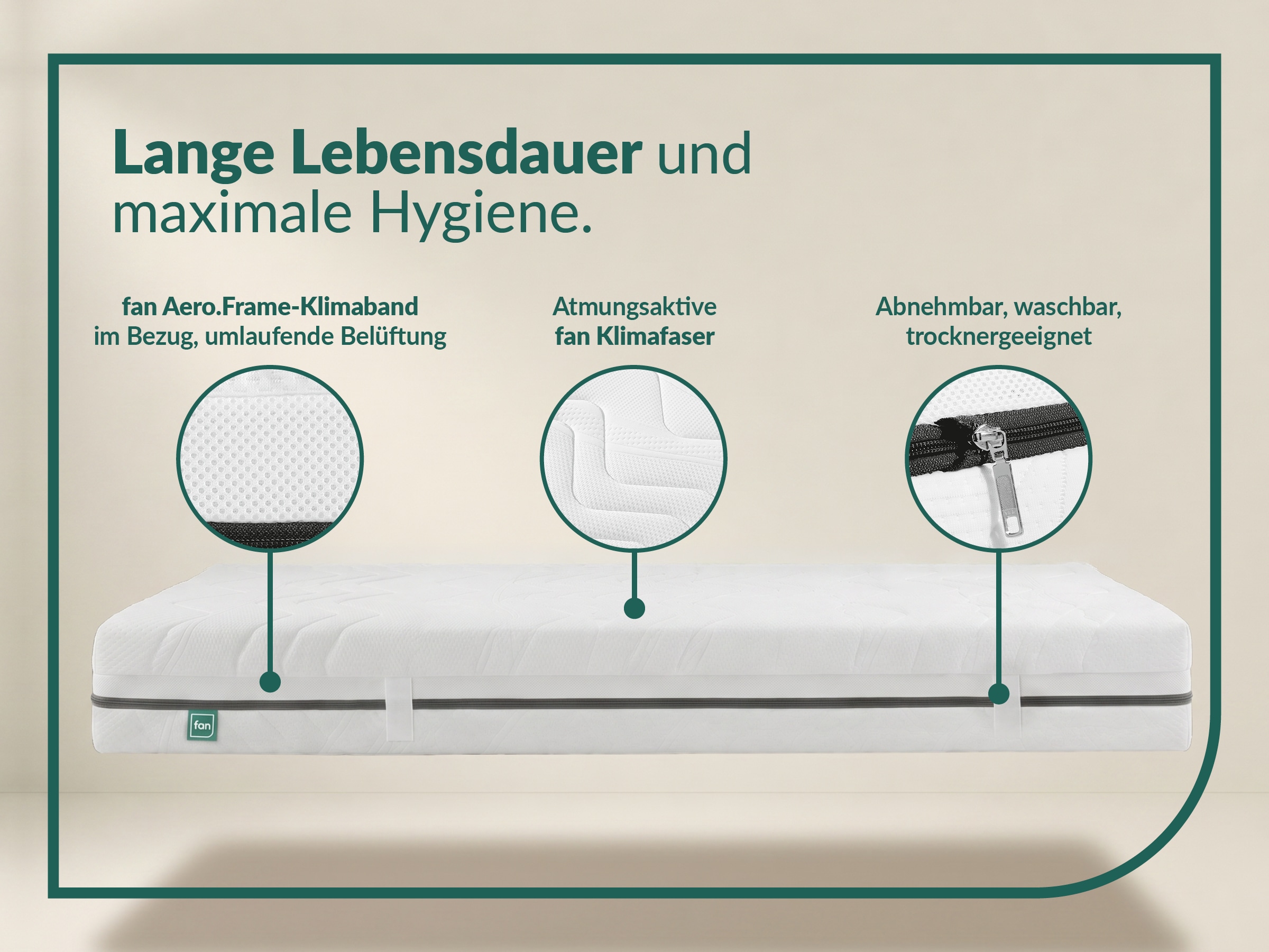 fan Taschenfederkernmatratze »fan Flex Side Clima T, Matratze 90x200 cm, 140x200 cm & mehr, in H2/H3« 24 cm hoch 1.034 Federn 1 Stk. tlg. Wendematratze mit Aero-System,1034 Federn (bei 100x 200 cm)