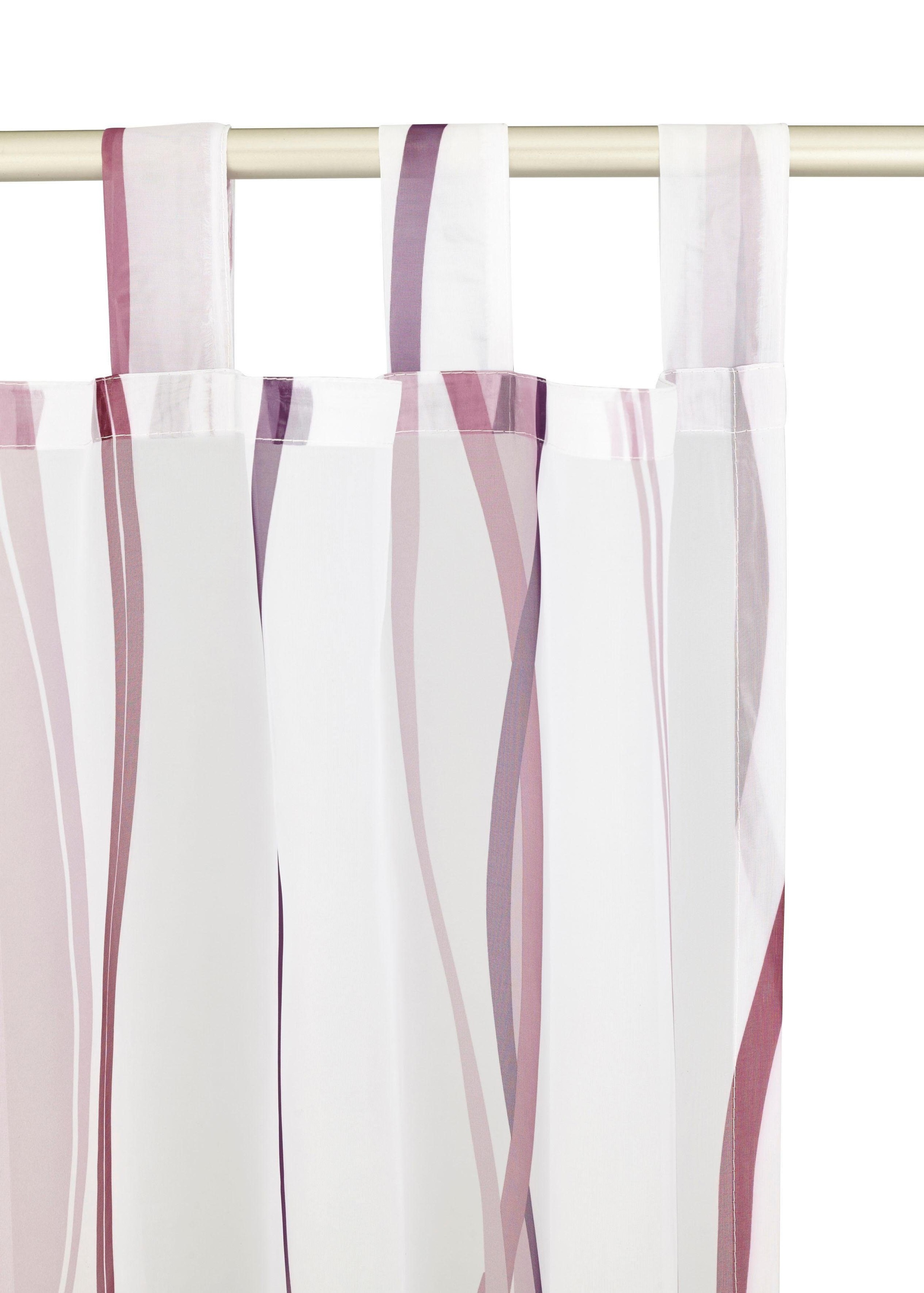 Thumbnail - my home Gardine "DIMONA" Schlaufen 2 Stk. tlg. 2-er Set, Voile, Polyester, Wellen