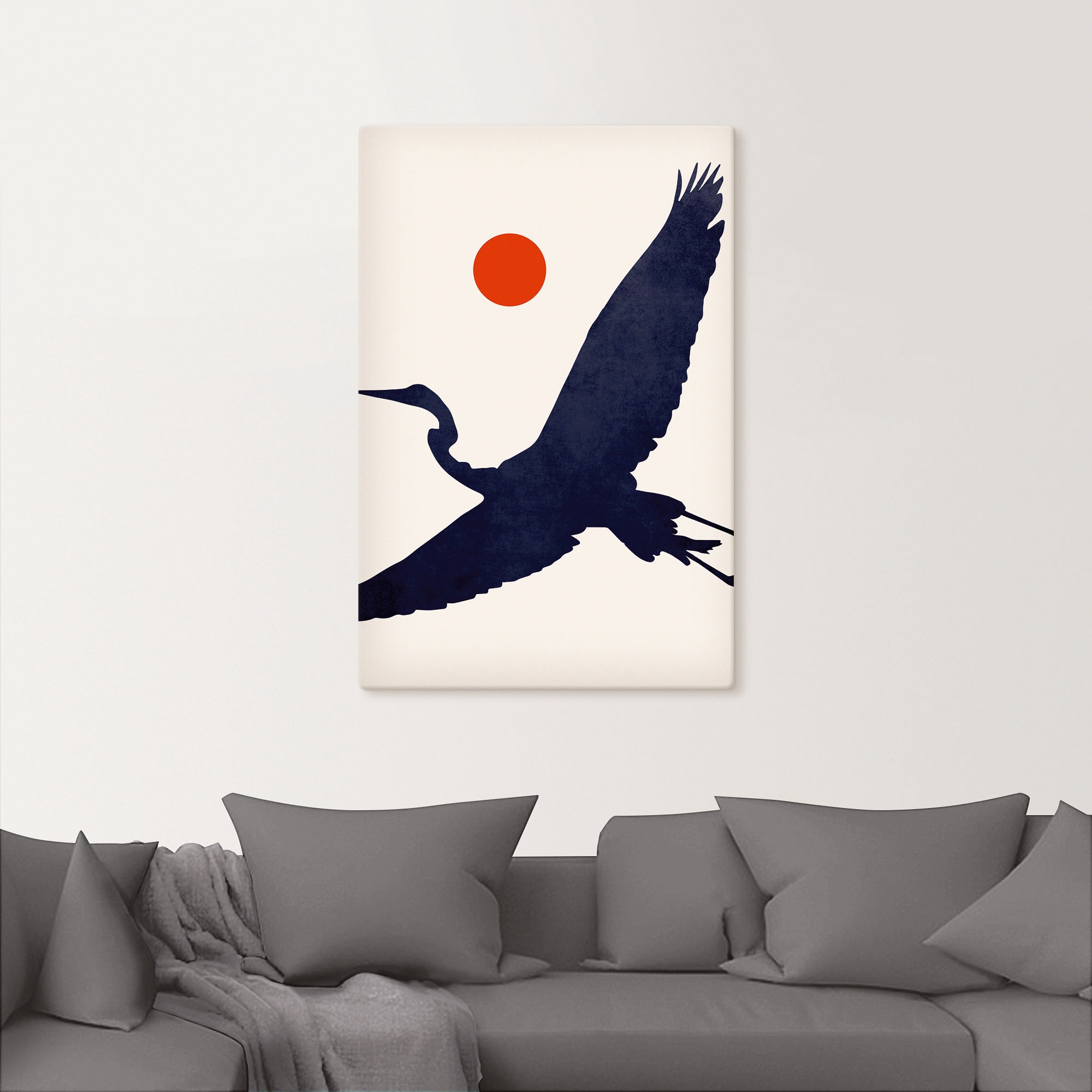 Artland Leinwandbild »Kranich«, Vogelbilder, (1 St.), auf Keilrahmen gespannt