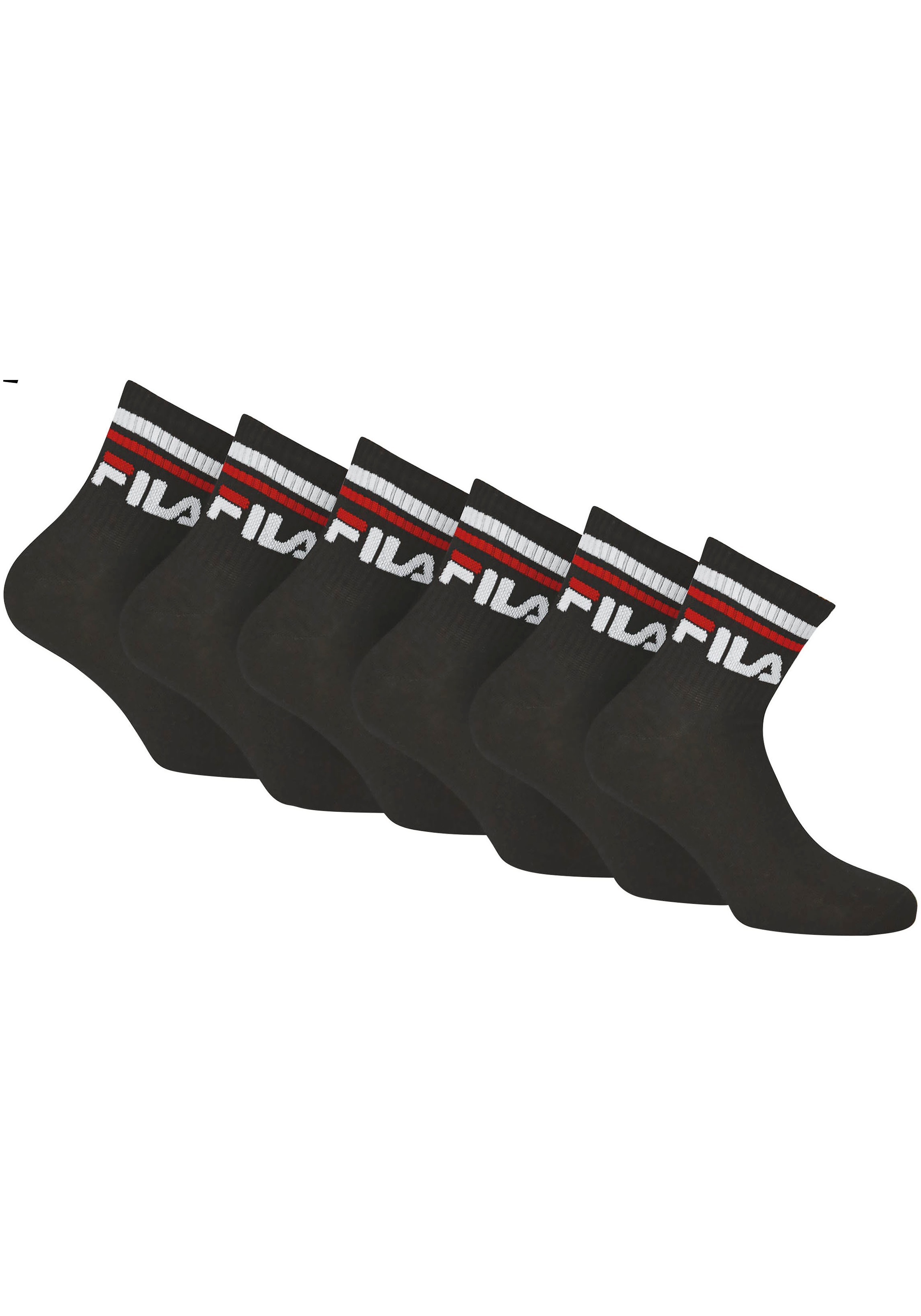 Fila Sportsocken "UNISEX QUARTER PLAIN SOCKS" 6 Paar tlg. mit Logo-Schriftz günstig online kaufen