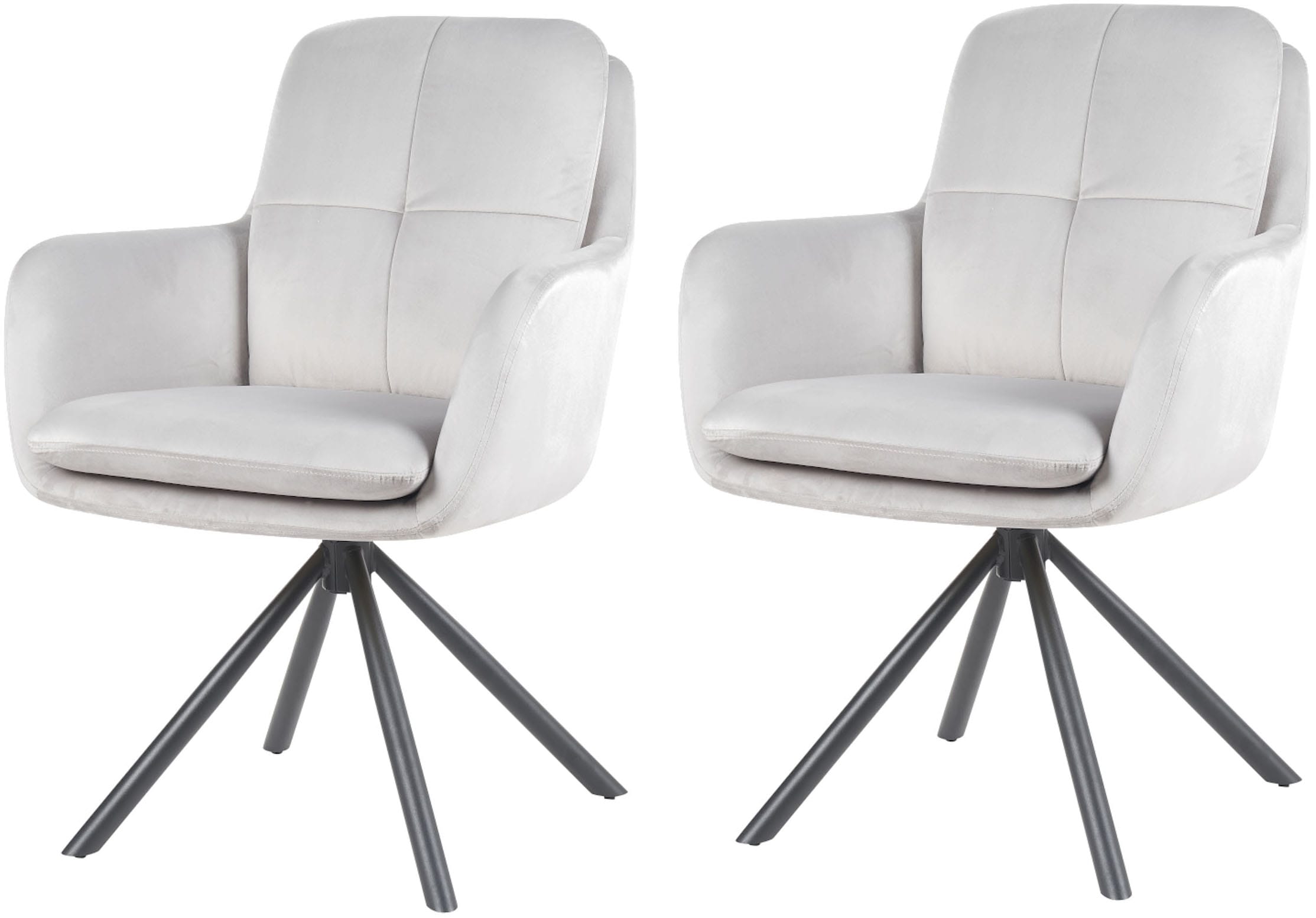 HELA Armlehnstuhl "PARMA" (Set) 2 Stk.2er Pack, 360 drehbar, 4-Fuß, Kisseno günstig online kaufen