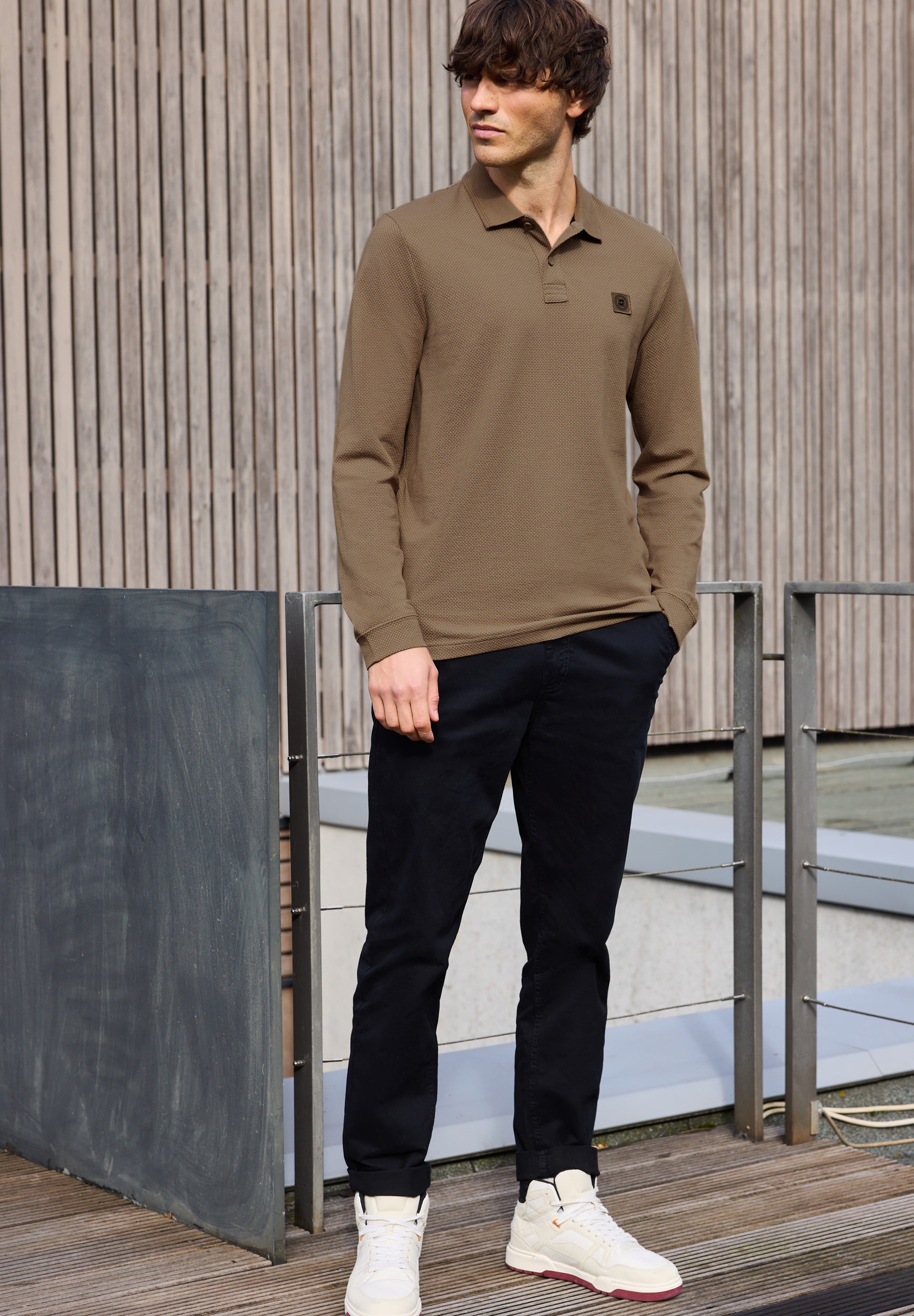 STREET ONE MEN Poloshirt aus Baumwolle mit Stretchante