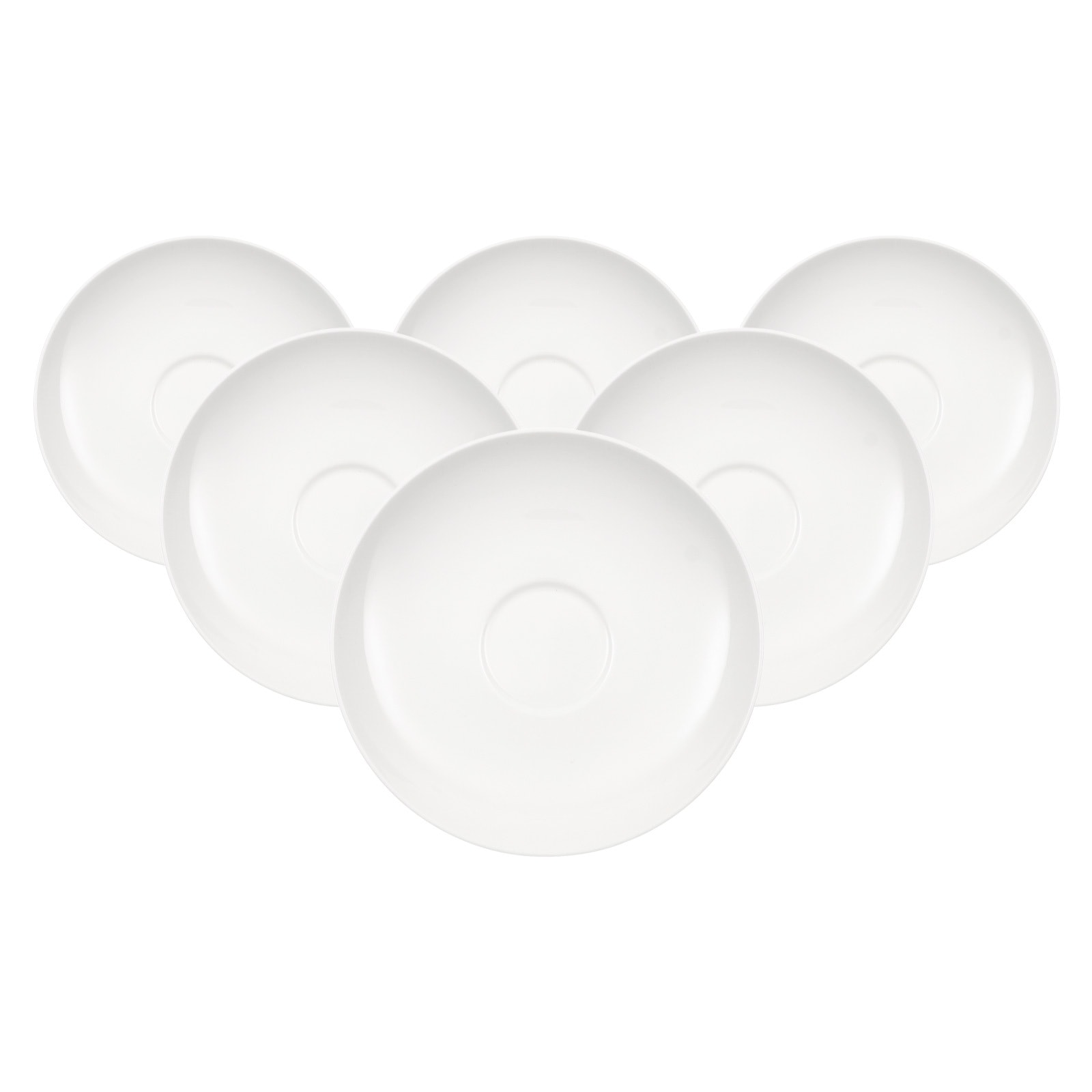 Villeroy & Boch Untertasse "Kaffee-/Teeuntertassen Anmut ø 15 cm 6er Set weiß" Spülmaschinenfest, Mikrowellensicher