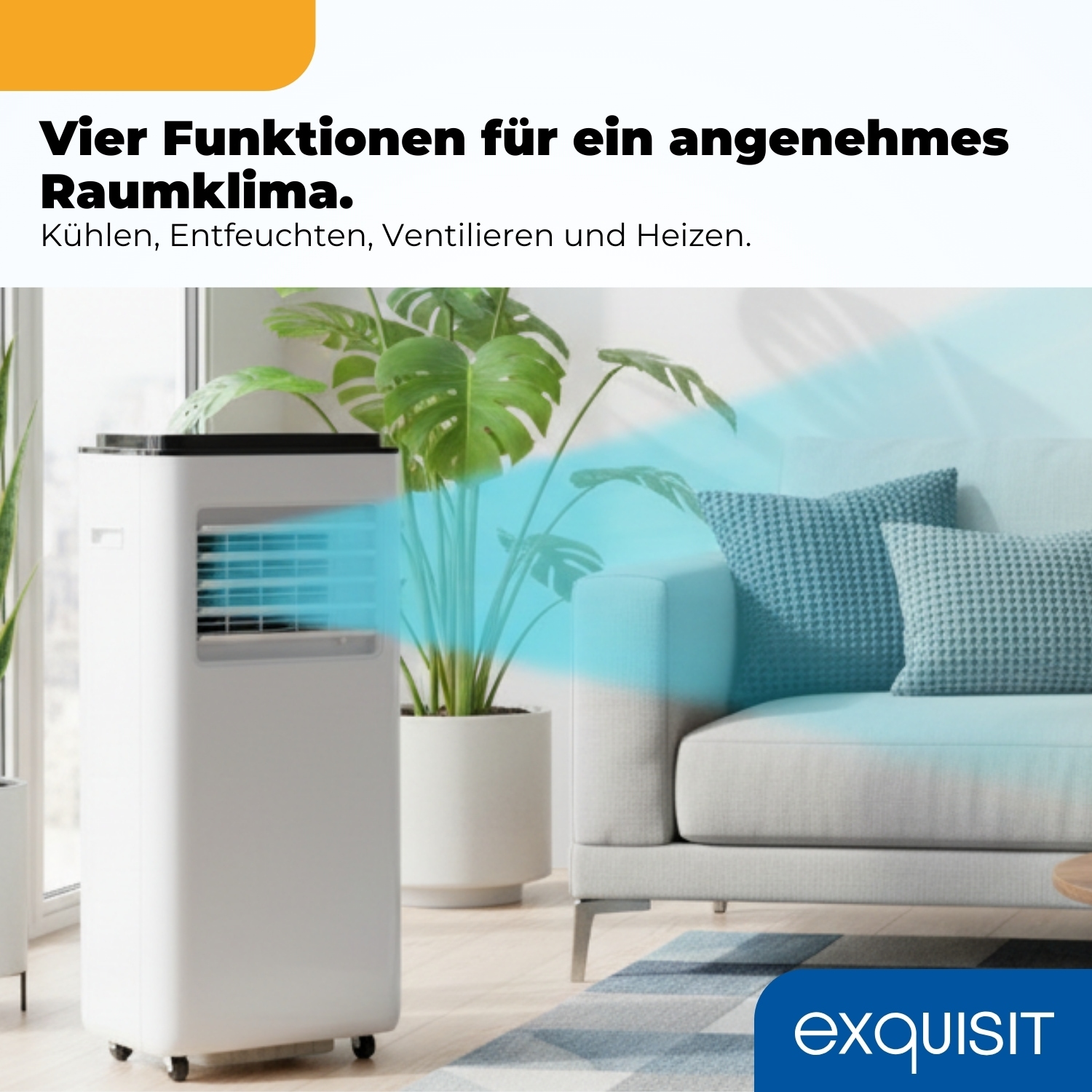 exquisit 4-in-1-Klimagerät »CM 30900 we, für Räume bis zu 18m²« Ganzjähriger Komfort mit Kühlen, Heizen, Entfeuchten und Lüften