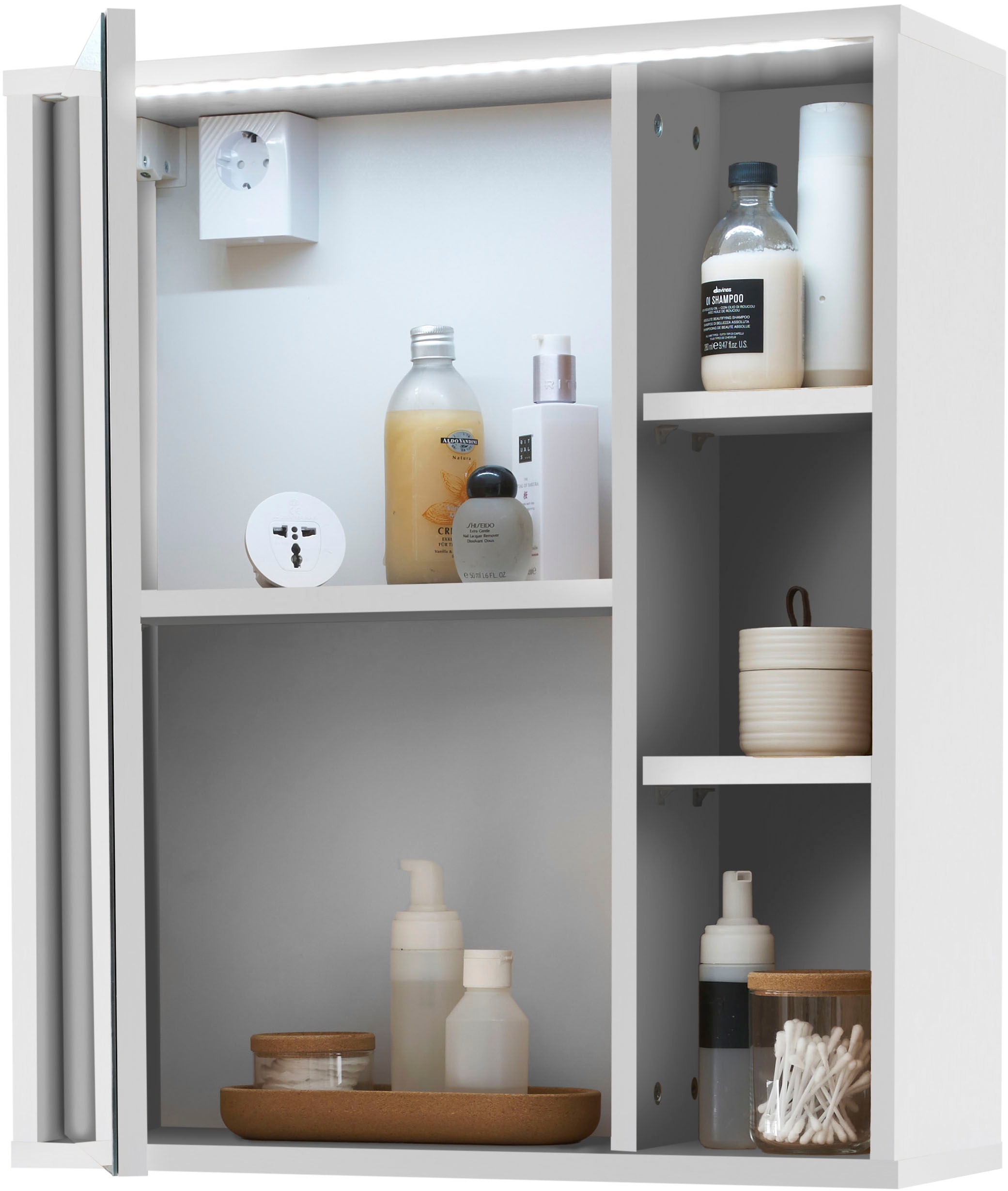 BASIC by Balculina Spiegelschrank "Este" 1 Stk. tlg. LED-Spiegelschrank 60 günstig online kaufen