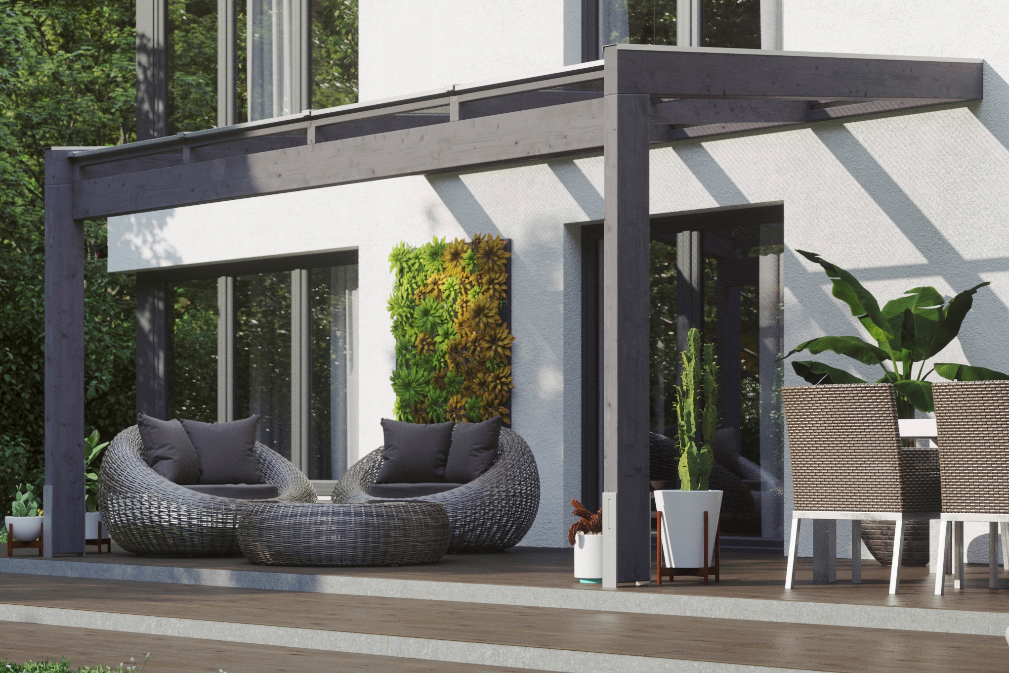 Skanholz Terrassendach "Novara", BxT: 450x359 cm