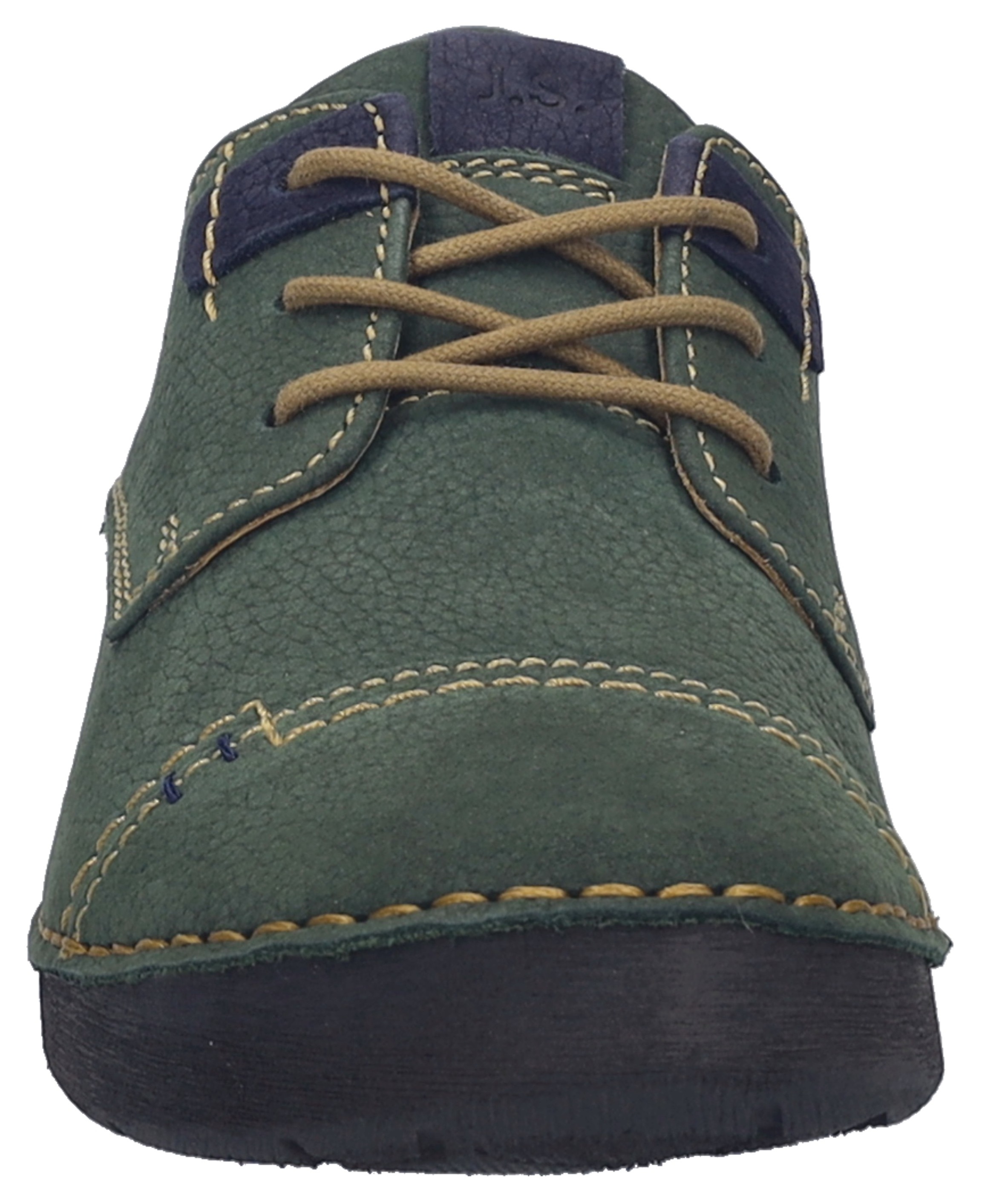 Schnürschuh JOSEF SEIBEL "Fergey 41", Damen, Gr. 43, grün (grün kombiniert), Leder, Schuhe Schnürschuh, Freizeitschuh, Halbschuh, Komfortschuh mit Wechselfußbett, G-Weite 3