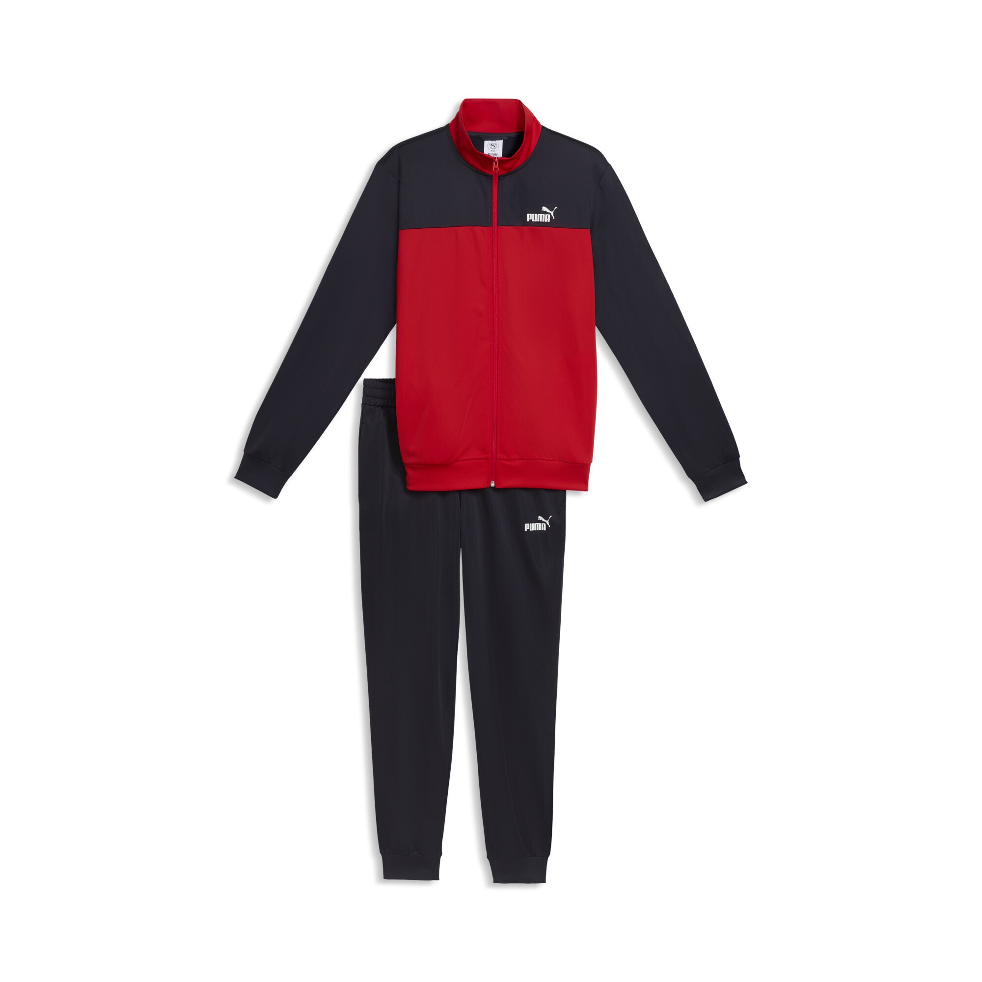 Jogginganzug PUMA "Colourblock Trainingsanzug Herren", Herren, Gr. XS, new navy blau, Obermaterial: 100% Polyester; Taschenfutter: 100% Polyester; Rippe: 2% Elasthan, 98% Polyester, Sportanzüge Jogginganzug