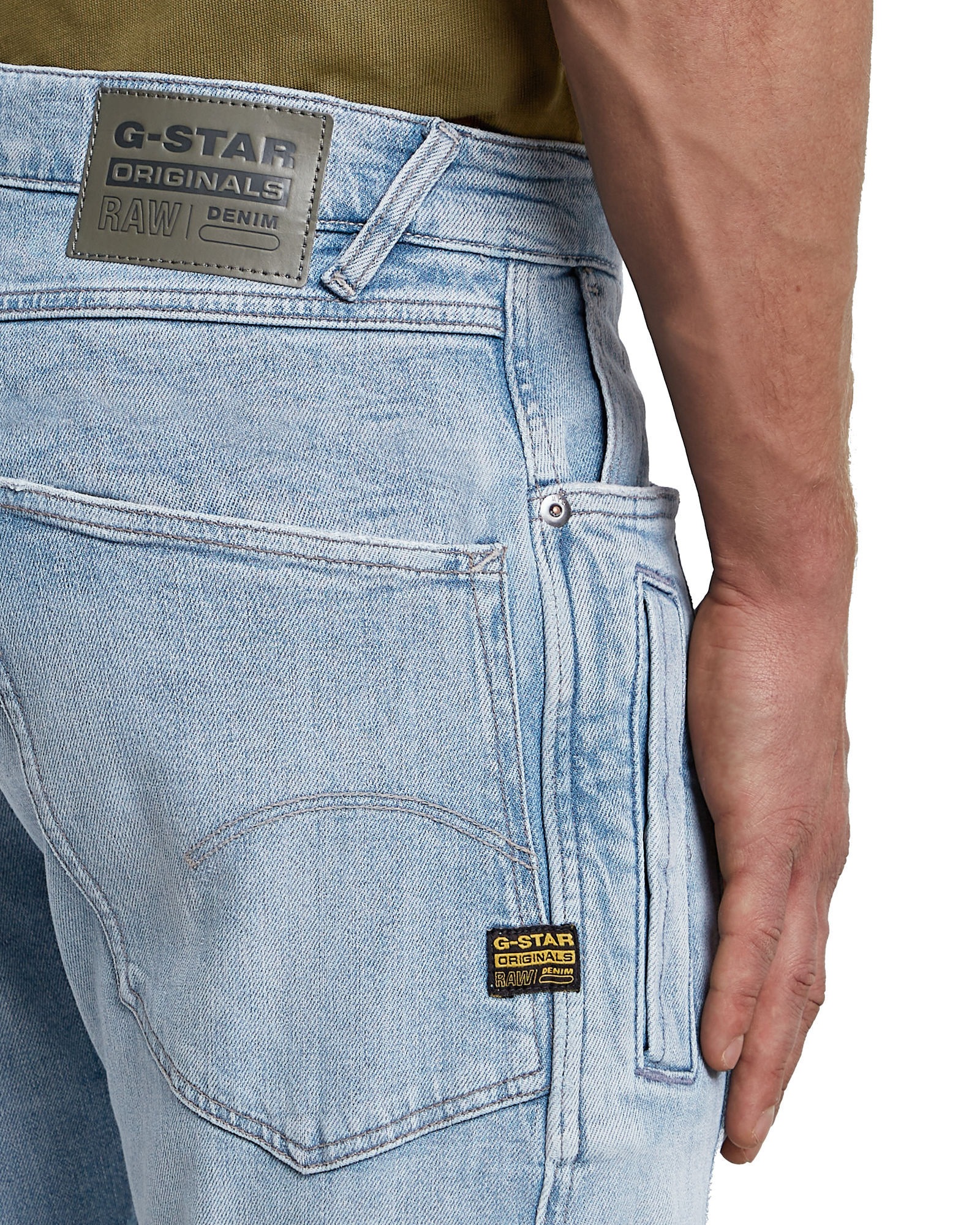 5-Pocket-Jeans G-STAR "Contor Slim Jeans", Herren, Gr. 34, Länge 32, vintage platinum blau, Obermaterial: 99% Baumwolle, 1% Elasthan, Jeans 5-Pocket-Jeans 3
