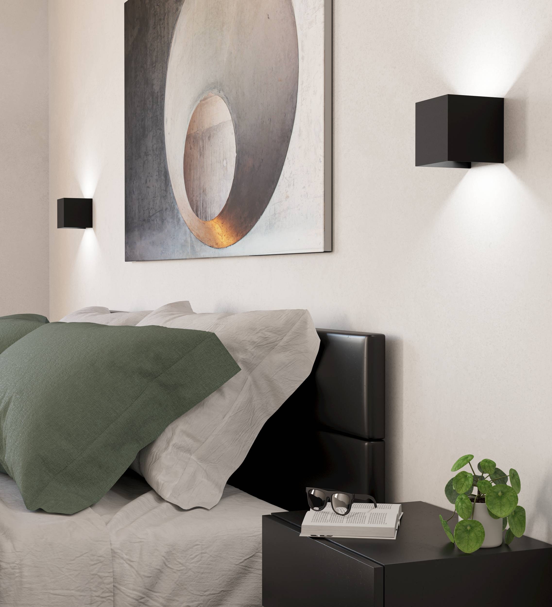 EGLO Wandleuchte »Valmontone Wandlampe,innen, Würfel, indirekte Up und Down Beleuchtung« LED-Modul 1 Stk. Warmweiß