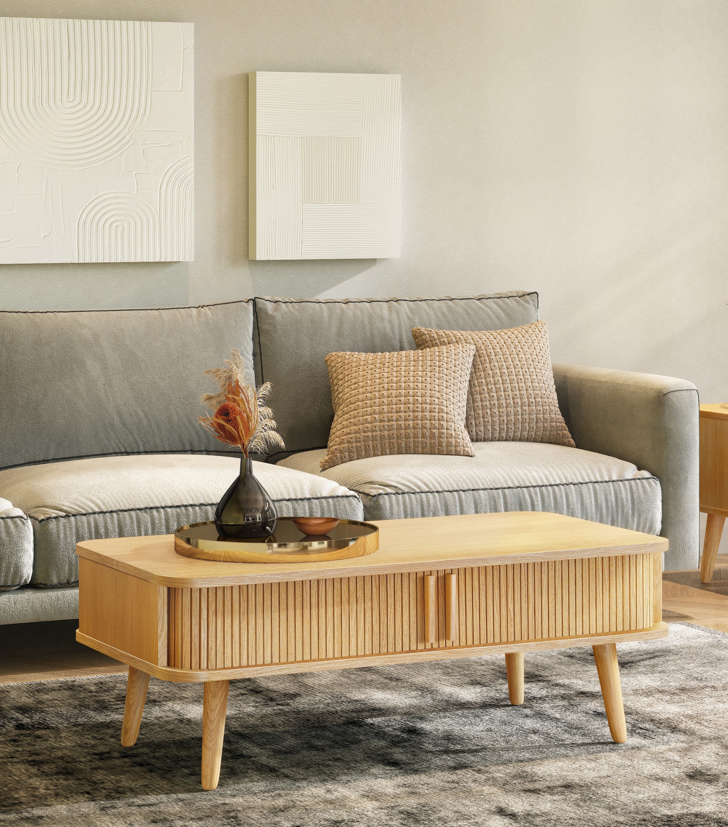 Woodman Couchtisch "Rove", besonderes Design, teilmassiv, Breite 107 cm günstig online kaufen