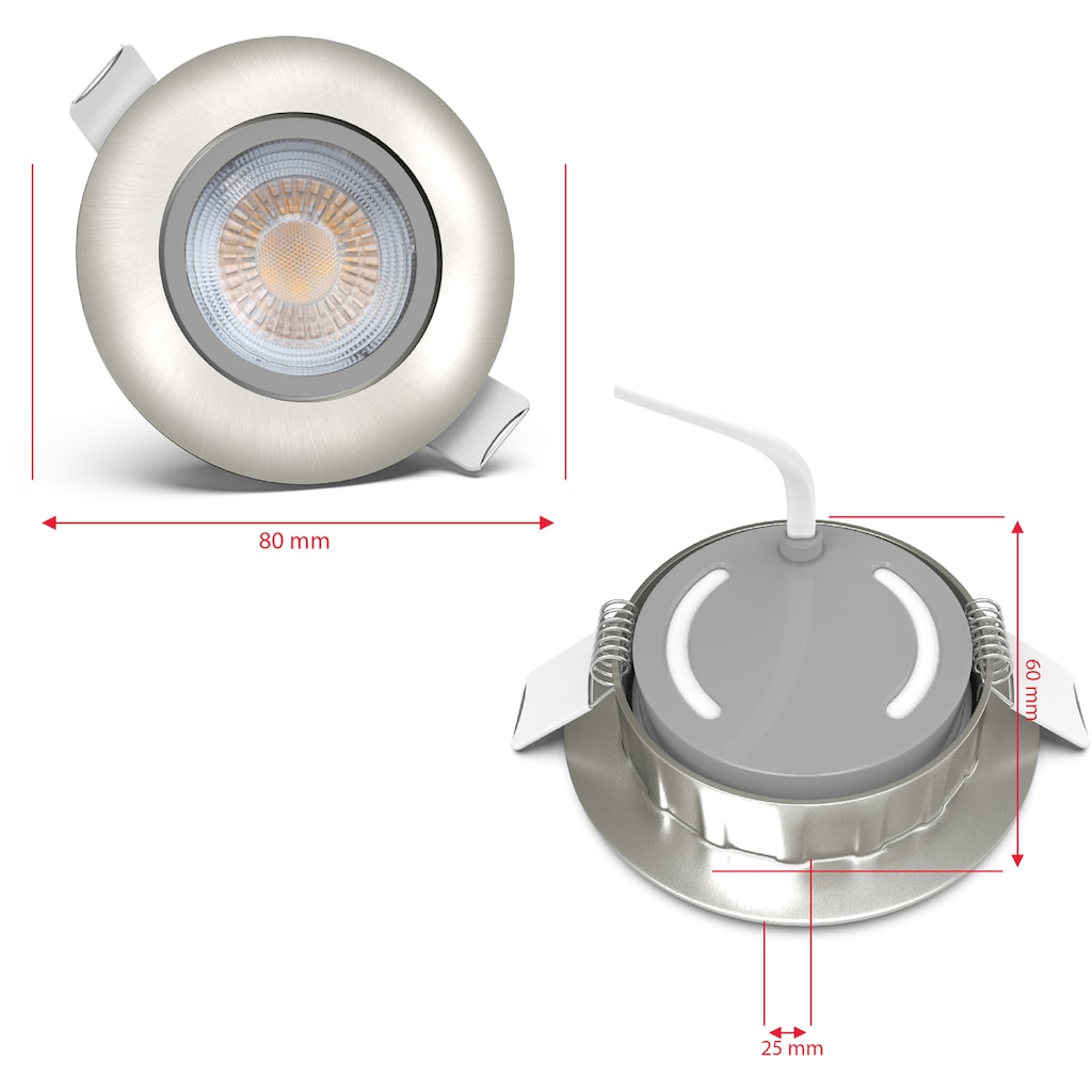 B.K.Licht LED Einbauleuchte »Volantis«, 10 flammig-flammig, LED Einbaustrahler Spots Einbauspots Deckenleuchten inkl.5W 450lm SET