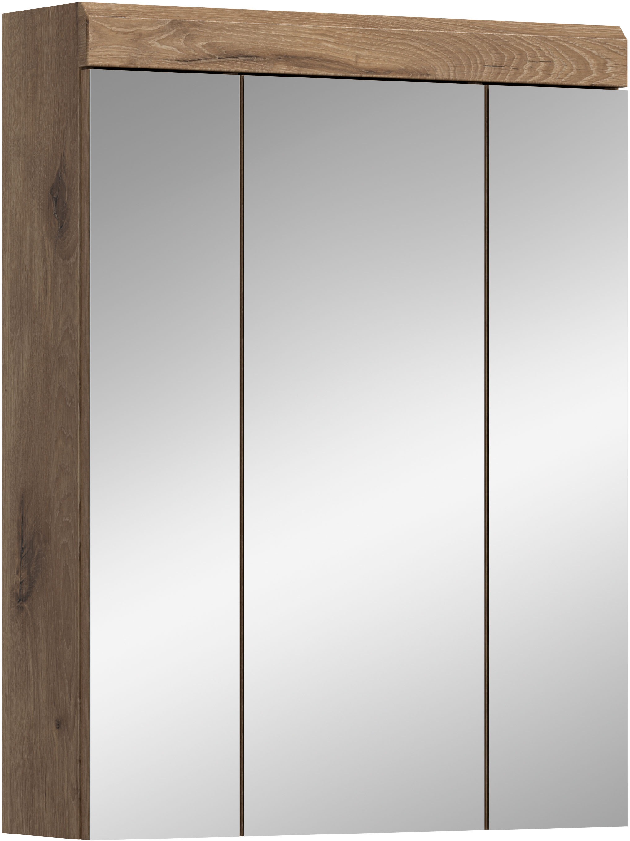 welltime Spiegelschrank "SIENA, Breite 60cm, 3 Spiegeltüren, 9 Fächer, 6 Einlegeböden" TOPSELLER, in verschiedenen Farben erhältlich, Badmöbel, Badschrank, Schrank, Bad