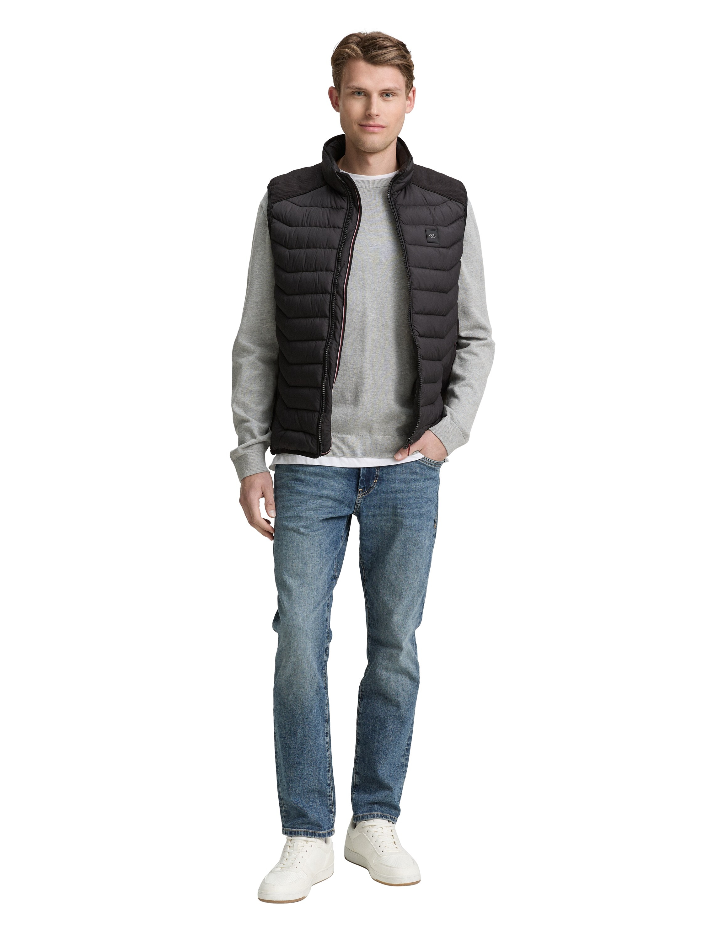 TOM TAILOR Steppweste, mit Logo Stickerei