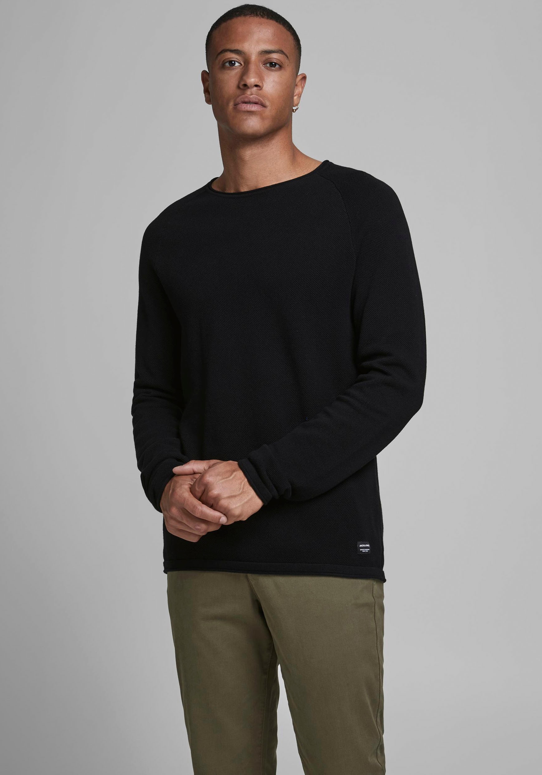Jack & Jones Rundhalspullover "JJEHILL Einfarbiger Pullover mit angenehmem günstig online kaufen