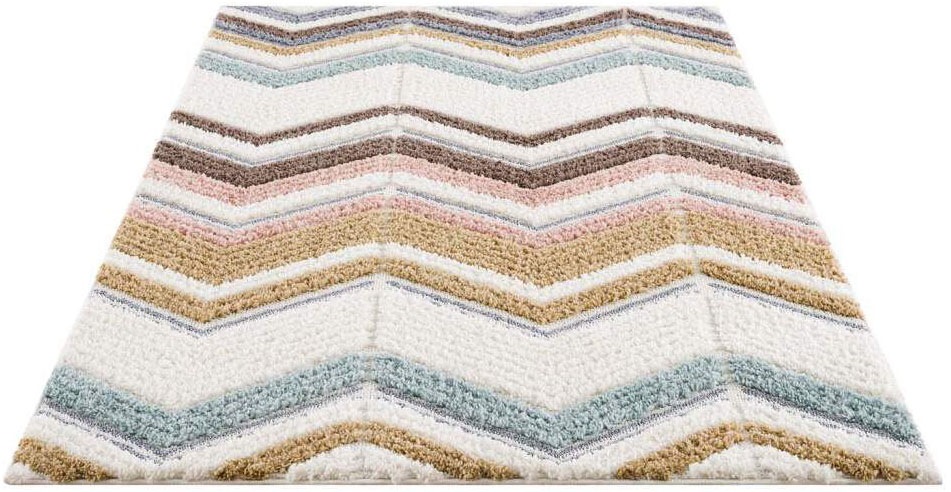 Carpet City Hochflor-Teppich »Focus 3009«, rechteckig, 20 mm Höhe, Läufer, Boho, Hochtief-Muster/ 3D-Effekt, für Wohnzimmer, Schlafzimmer