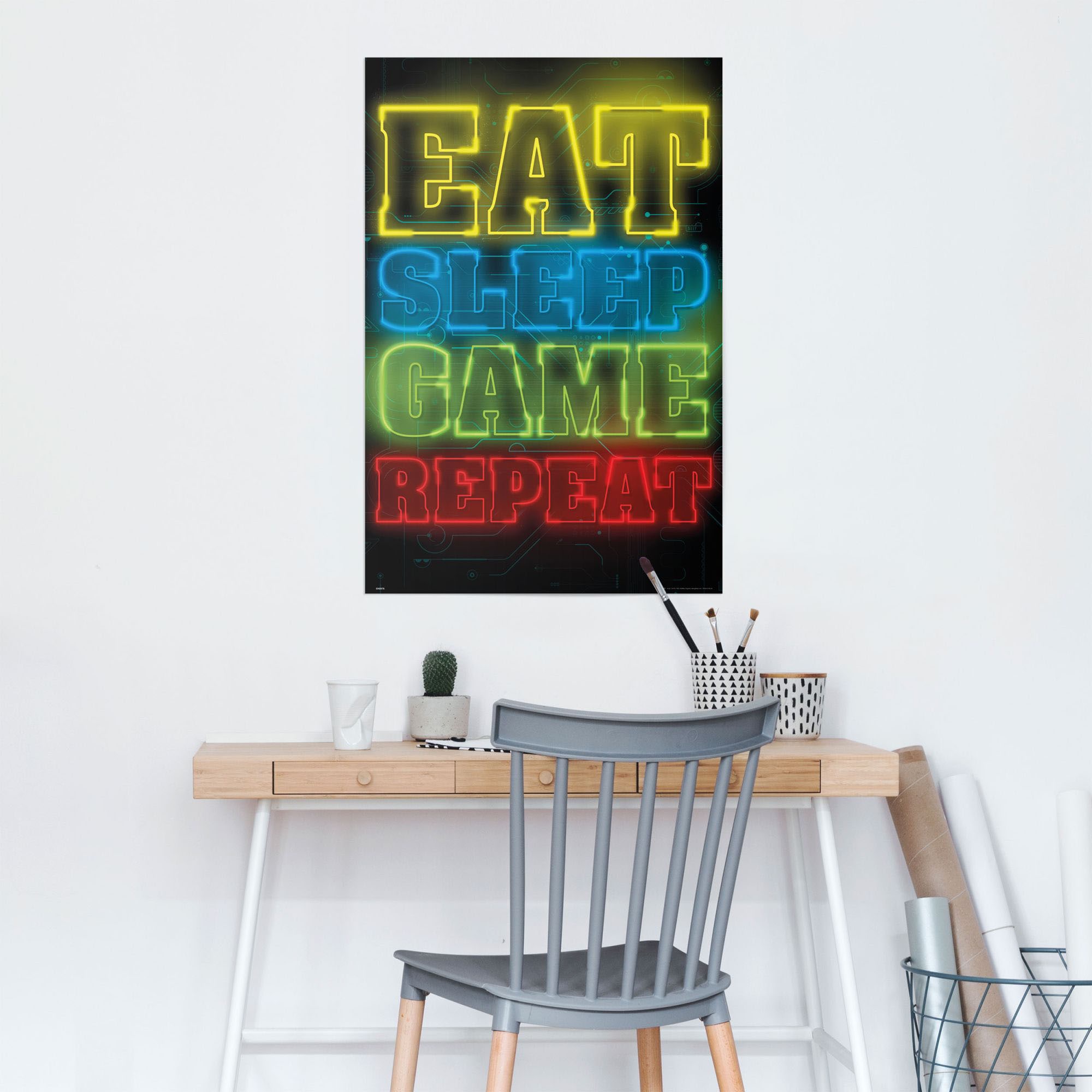 Reinders! Poster »Poster Zocken Eat sleep game repeat«, Spiele, (1 St.)