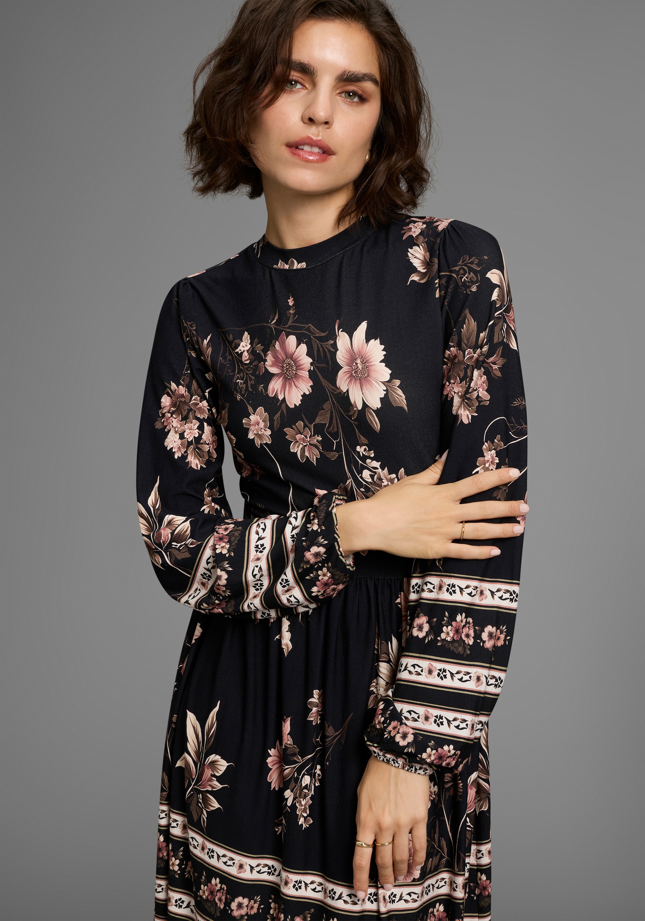 Laura Scott Jerseykleid Ohne Tasche  Ohne Taschen geblümtes Design, aus Sin günstig online kaufen