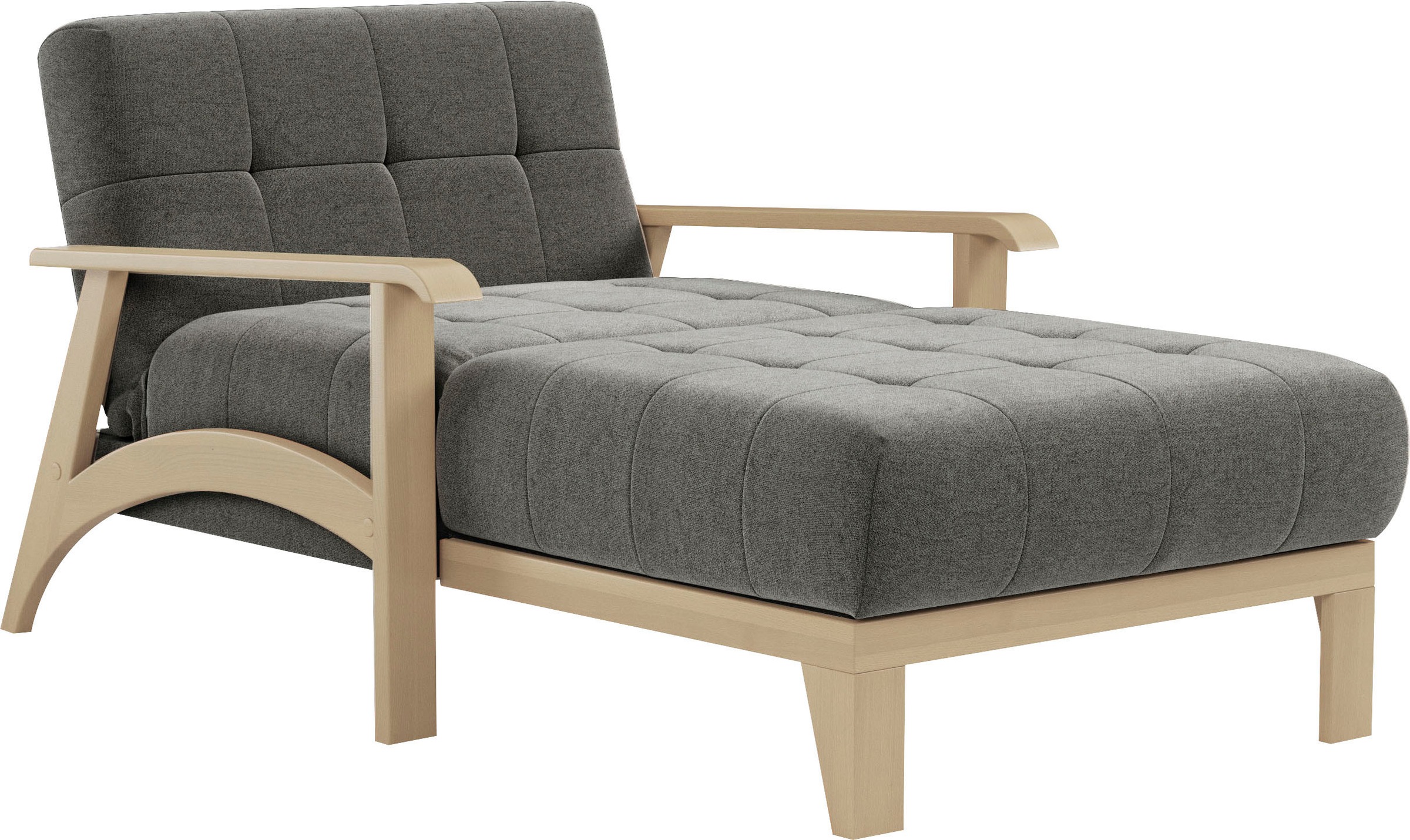 sit&more Recamiere »Billund«, Armlehnen aus Buchenholz in natur, verschiedene Bezüge und Farben