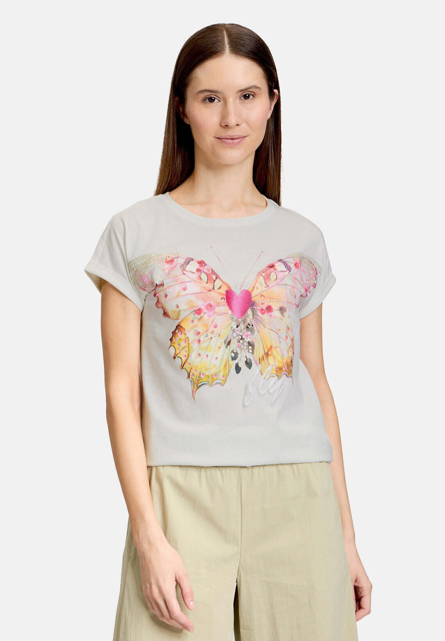 Cartoon Kurzarmshirt »Damen mit Ärmelaufschlag« 1 Stk. Placement