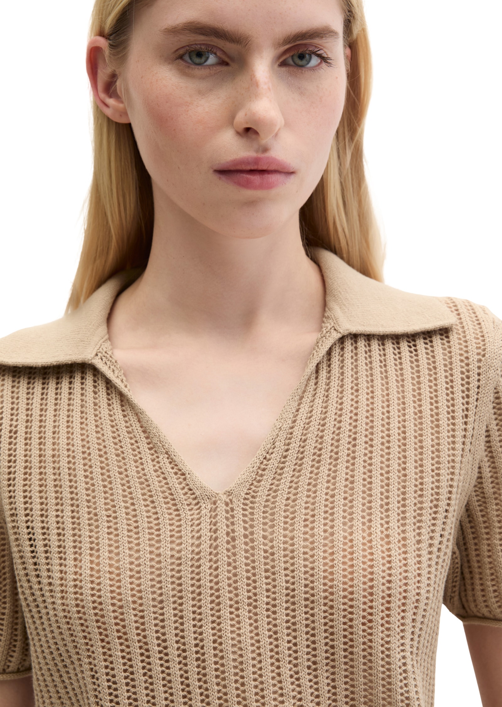 Marc O'Polo Polokragenpullover »aus Bio-Baumwolle-Leinen-Mix«
