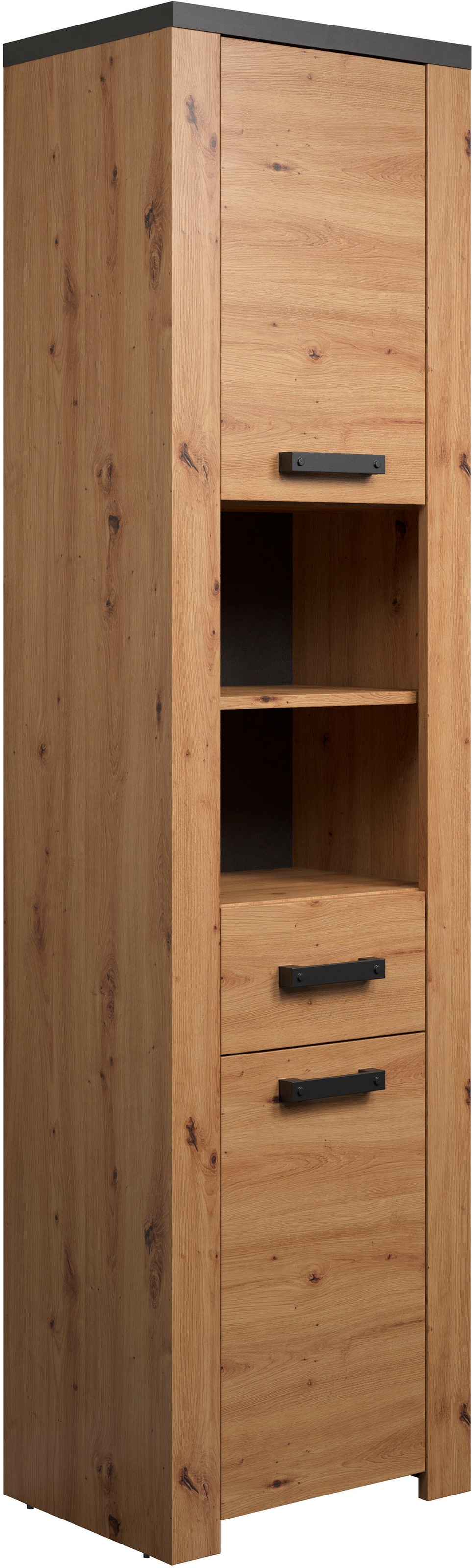 welltime Hochschrank "Ambres", (1 St.), Badschrank in matter Echtholzoptik günstig online kaufen
