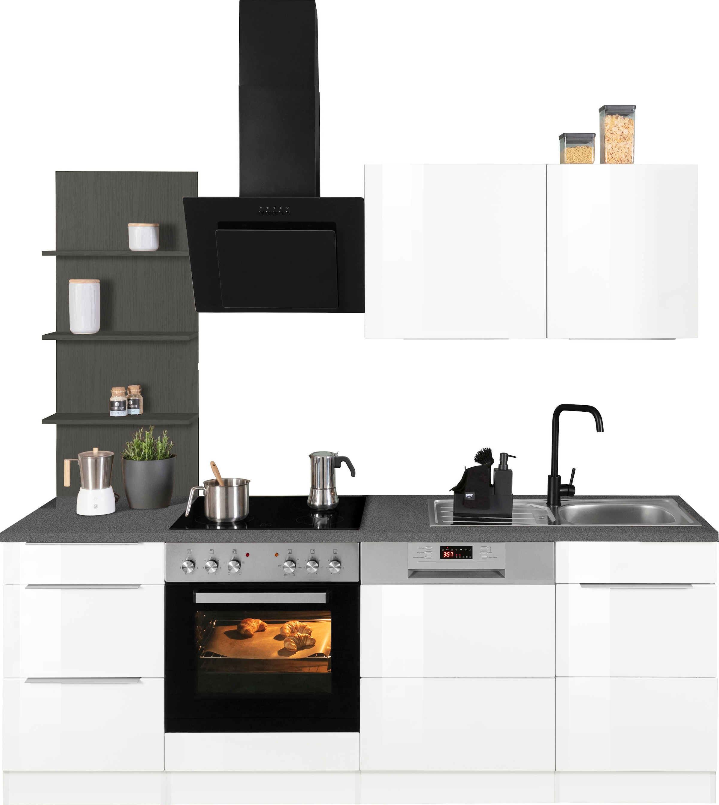 HELD MÖBEL Küchenzeile »Brindisi«, mit 220 cm | BAUR Breite E-Geräten, bestellen