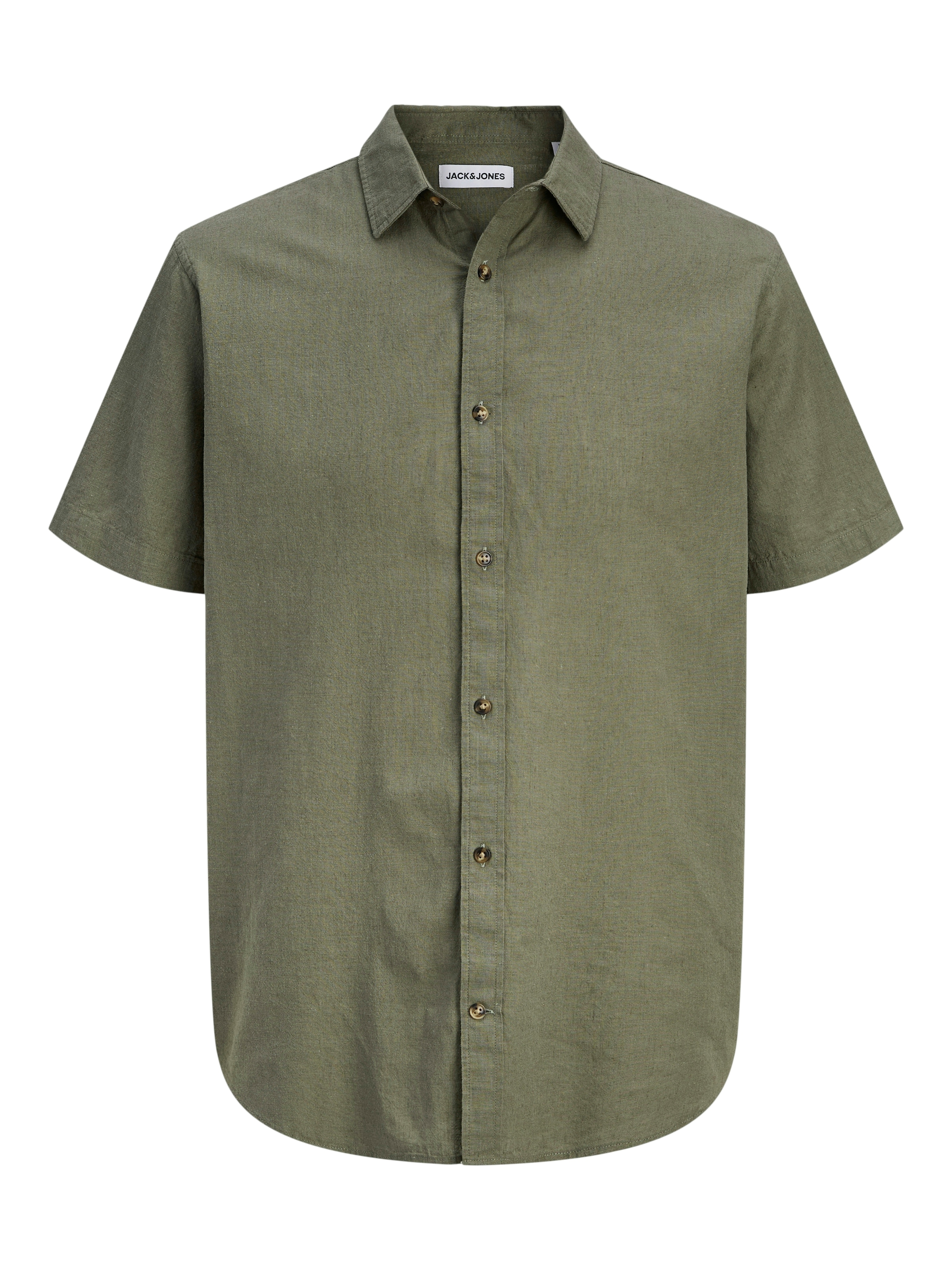 Jack & Jones Kurzarmhemd »JJESUMMER LINEN BLEND SHIRT S/S SN« Baumwolle mit Leinen, regular fit