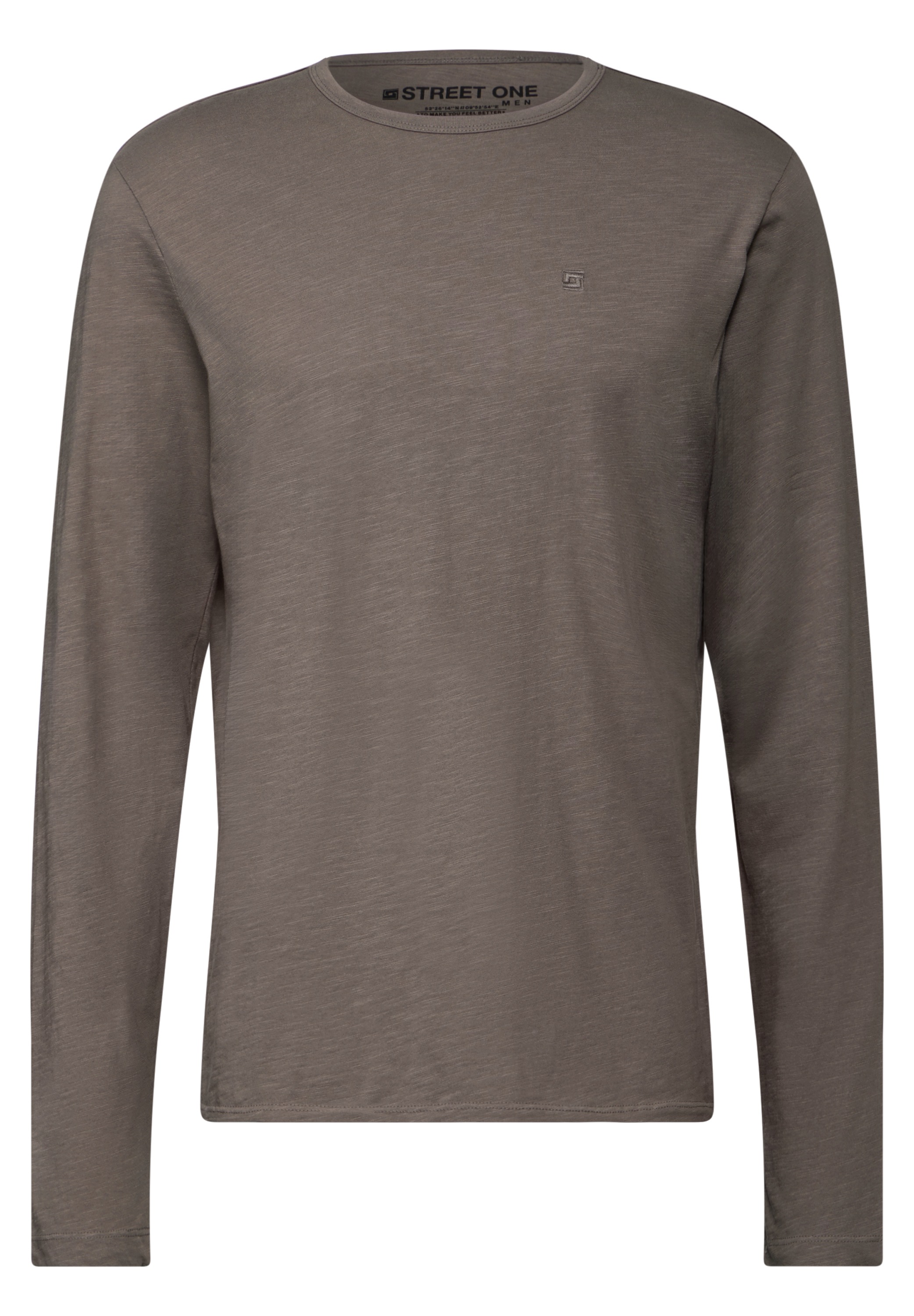STREET ONE MEN Langarmshirt, aus reiner Baumwolle
