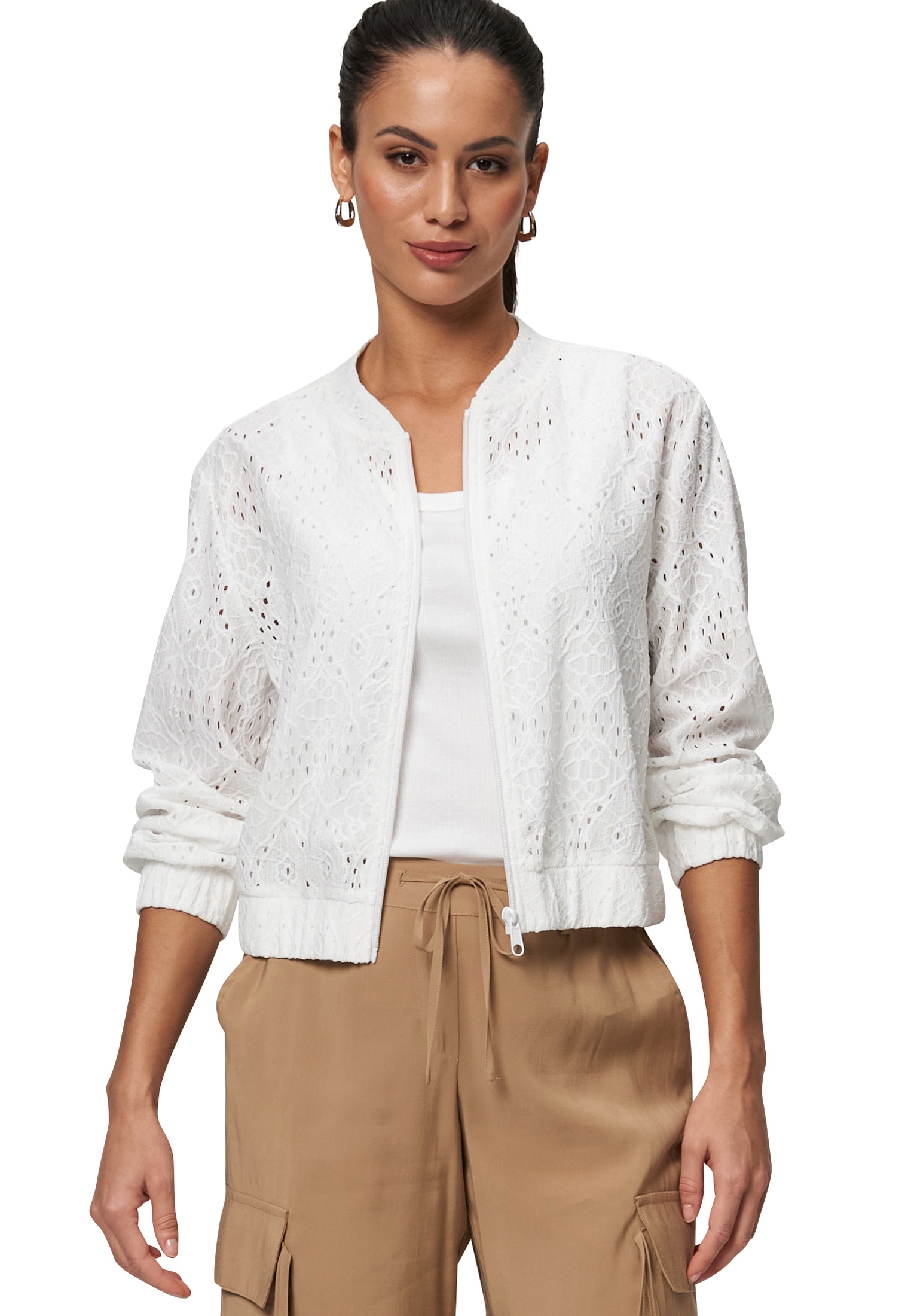 Zero Jackenblazer "zero Damen Jacke mit Lochstickerei", Lochmuster günstig online kaufen