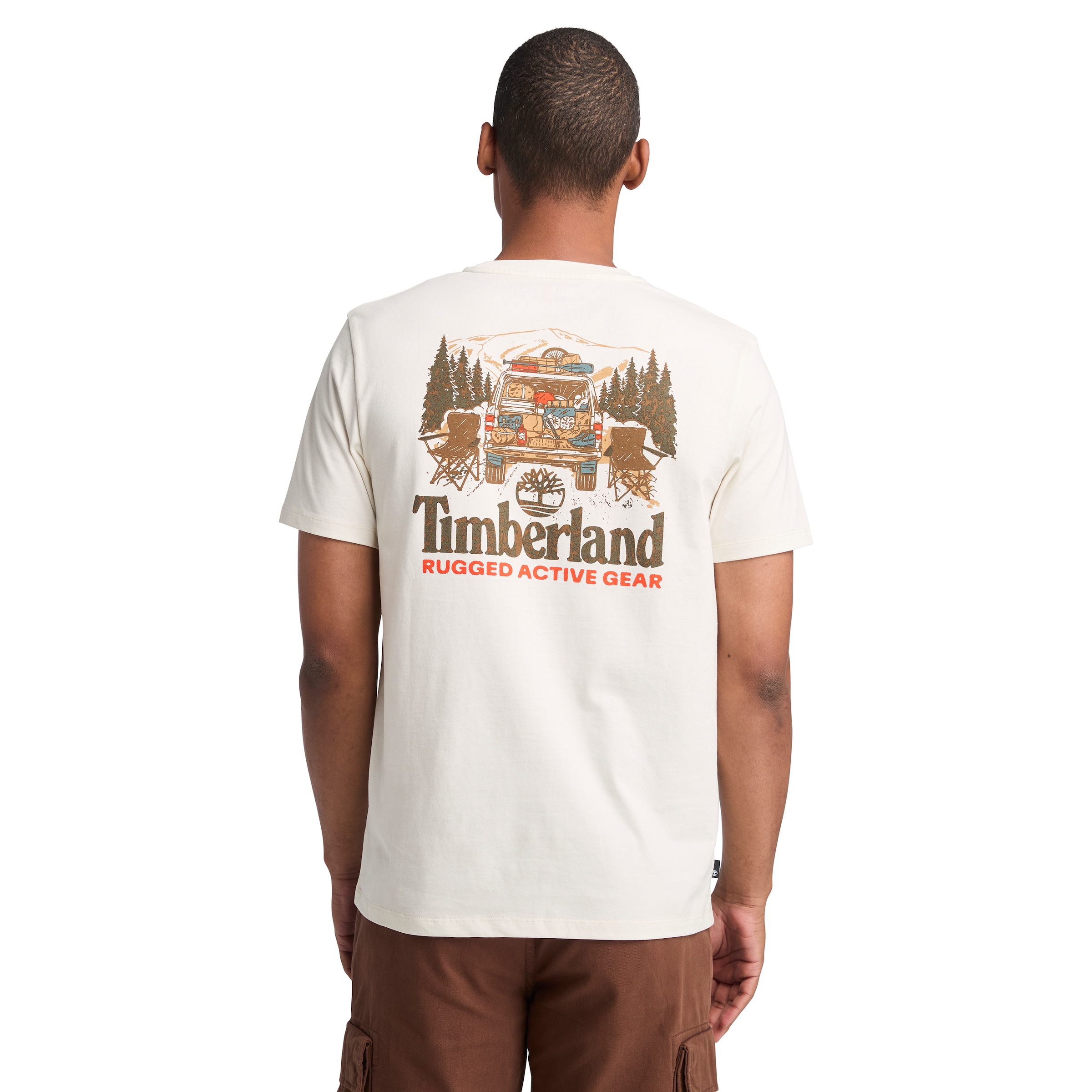 Timberland T-Shirt »Washed Back On the Road Graphic Te« Kurzarm, aus Baumwolle, auch in großen Größen