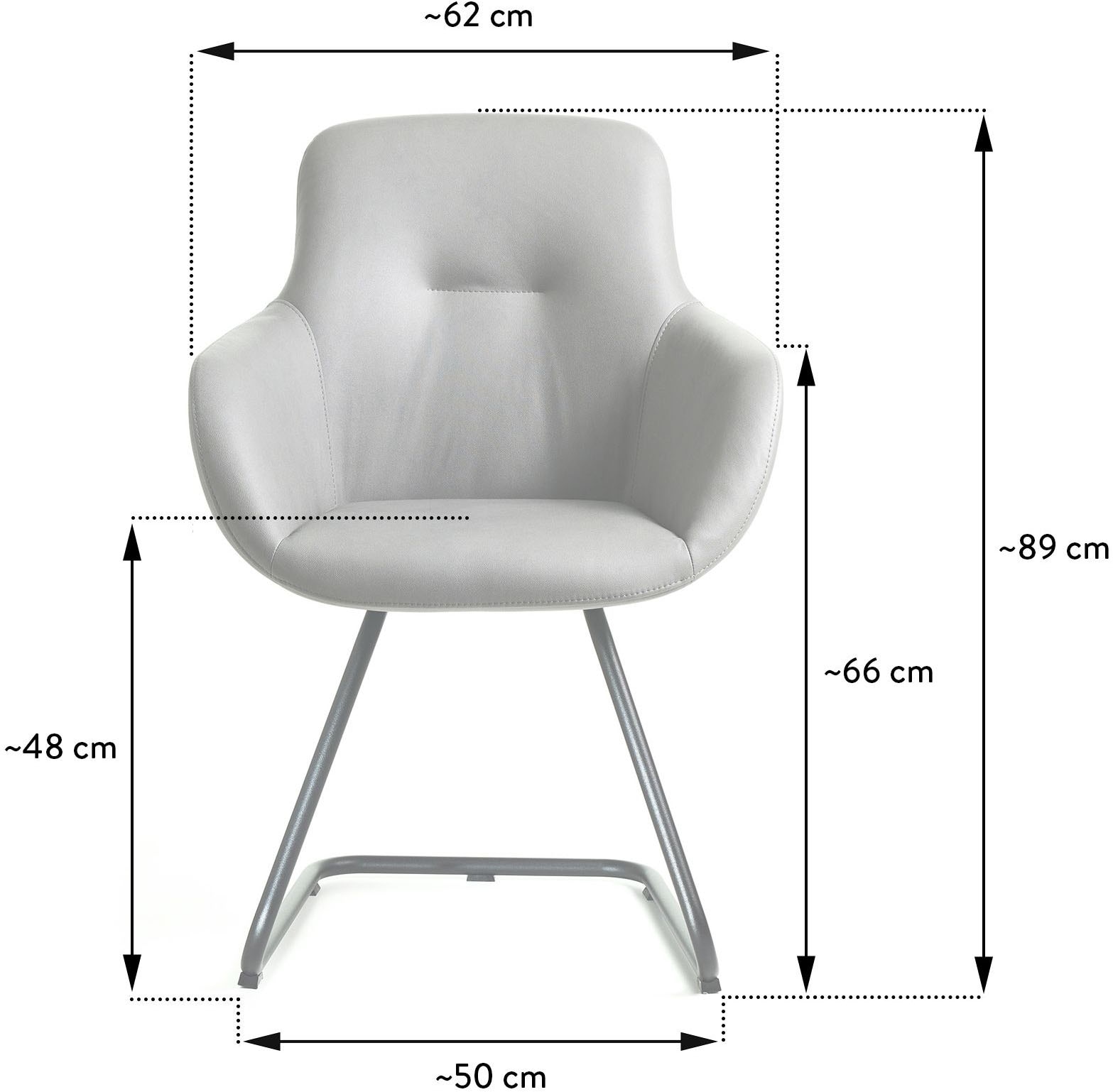 nobilia® Armlehnstuhl »SWING-CHA - verschiedene Bezugsqualitäten wählbar« () 1 Stk.Sessel mit strukturgepulvertem Freischwingergestell